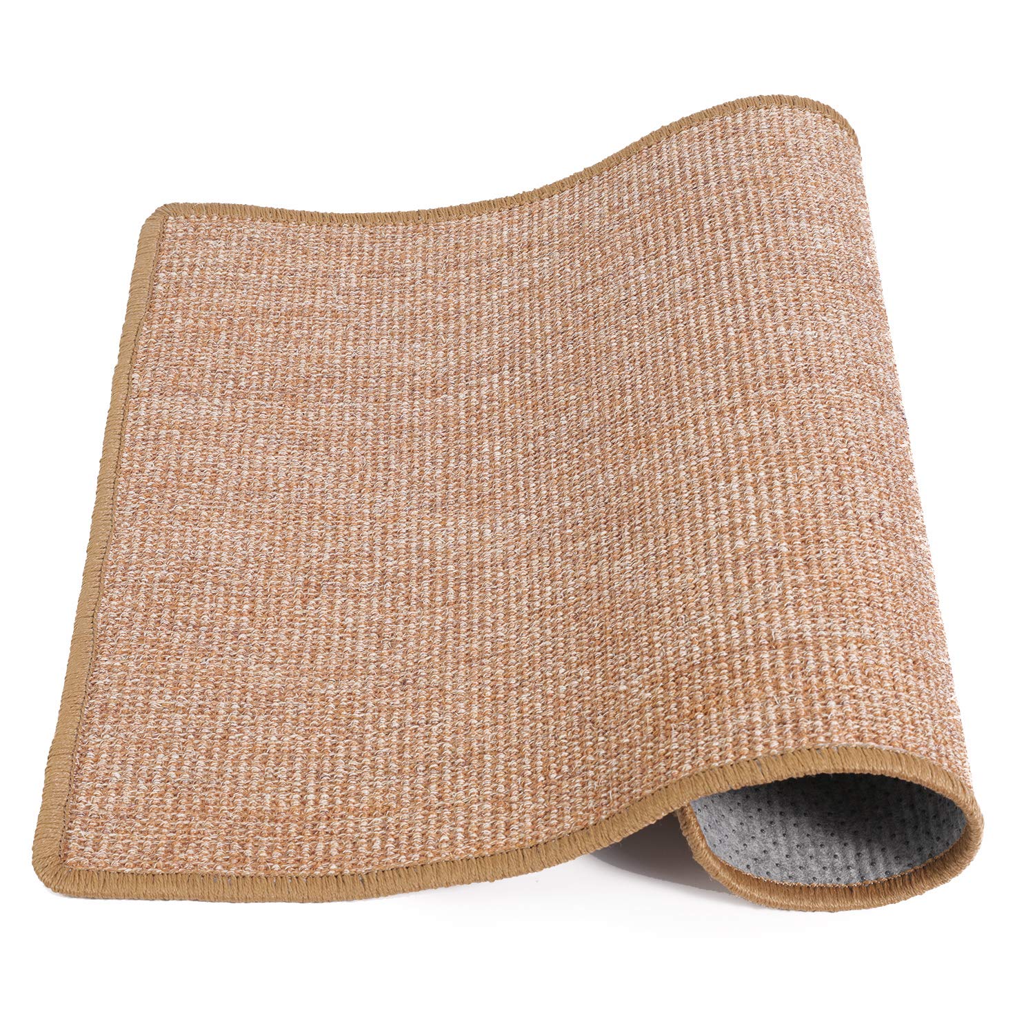 Fukumaru Cat Scratcher Mat, 23.6 X 31.5 Inch Natural Sisal Cat Scratch Mats, Horizontal Cat Floor Scratching Pad Rug, Protect Carpets And Sofas Brown