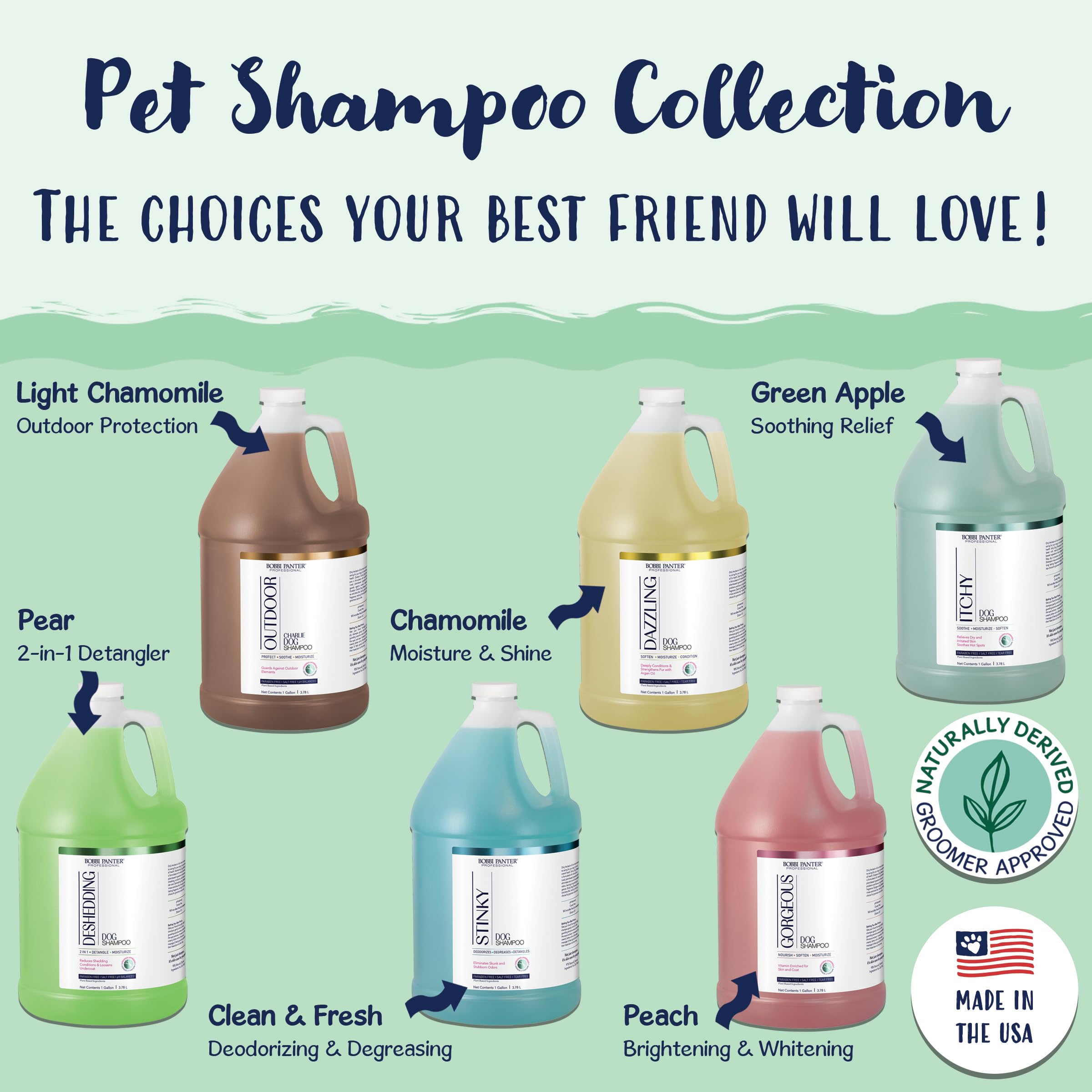 Bobbi Panter Itchy Dog Shampoo For Soothing Skin Relief, Naturally Derived Ingredients, Tear-Free, Salt-Free, Paraben-Free, Ph-Balanced, 20:1 Concentrated Formula, Green Apple Scent, 13 Oz.