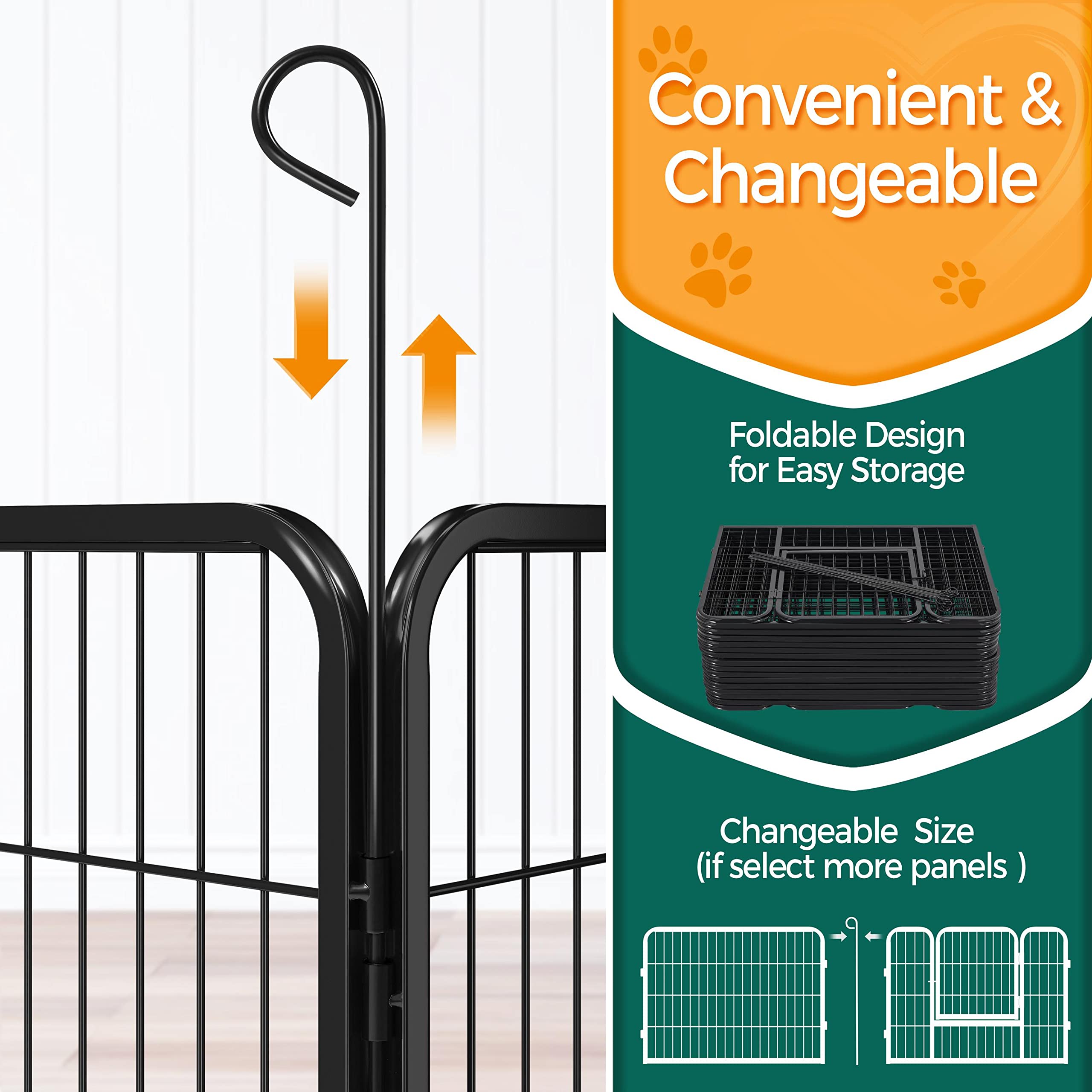 Yaheetech Dog Playpen Outdoor, 24 Inch 32 Panels Dog Pen Indoor Heavy Duty Puppy Exercise Pen Metal Pet Fence For Rv Camping/Yar