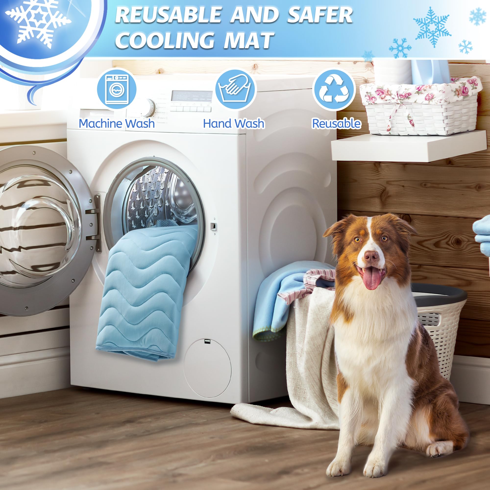 Zengaoou Summer Dog Cooling Mat,Washable Ice Silk Self Cool Pad For Small Medium Large Dogs And Cats, Indoor Outdoor Pet Sleepin