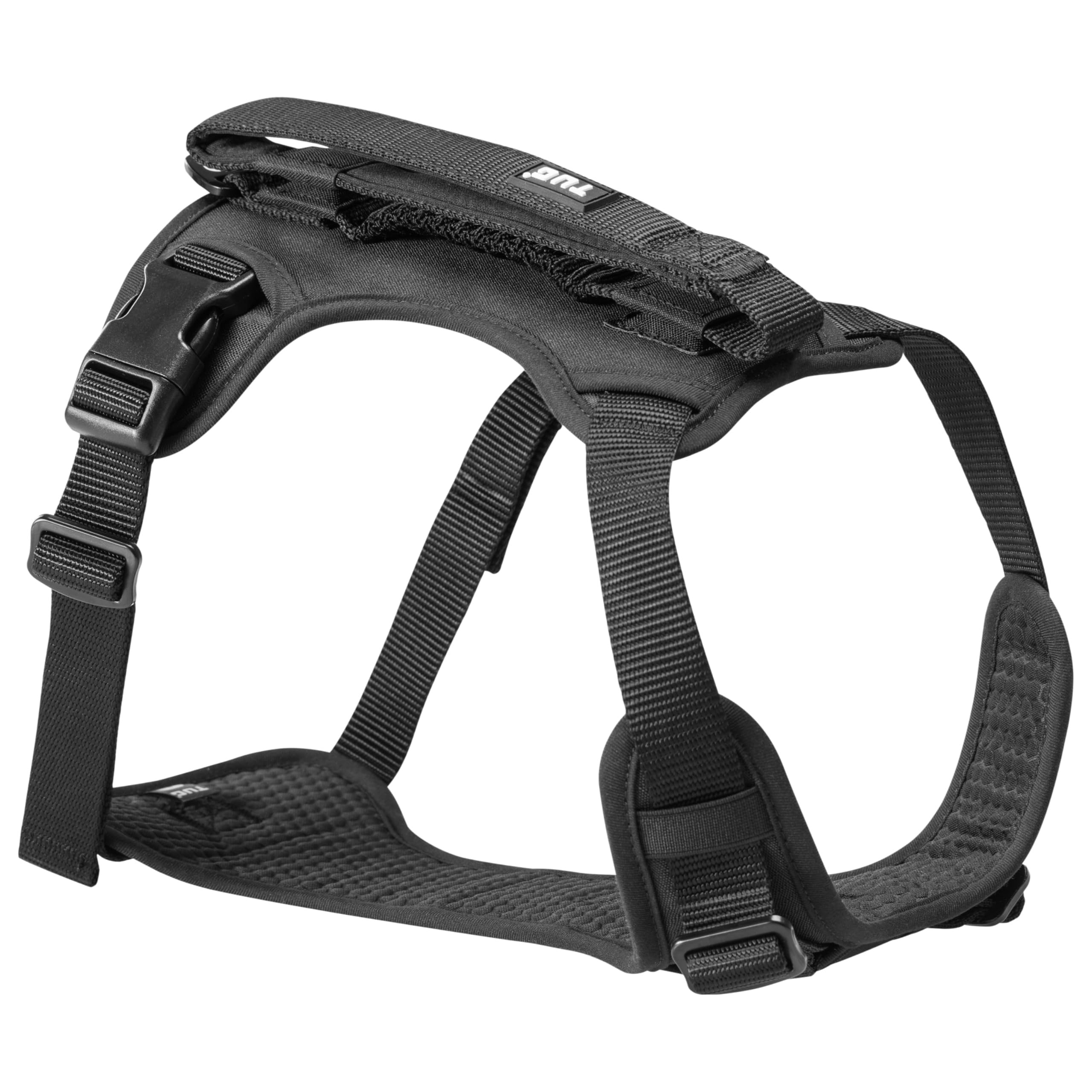 Tug Grab Dog Harness | Integrated Traffic Leash Magnetically Attached For Quick Control (Xl/Black)