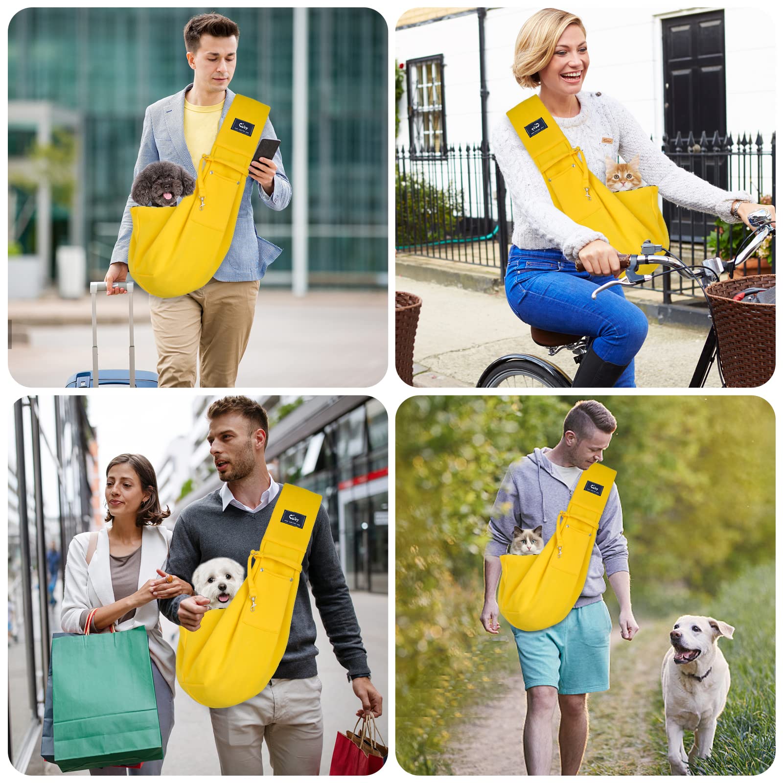Cuby Swaddle Dog Sling Carrier For Small Dogs, Front Pet Sling Carrier Chest,Hands Free Adjustable Cat Sling Carrier Soft Cotton