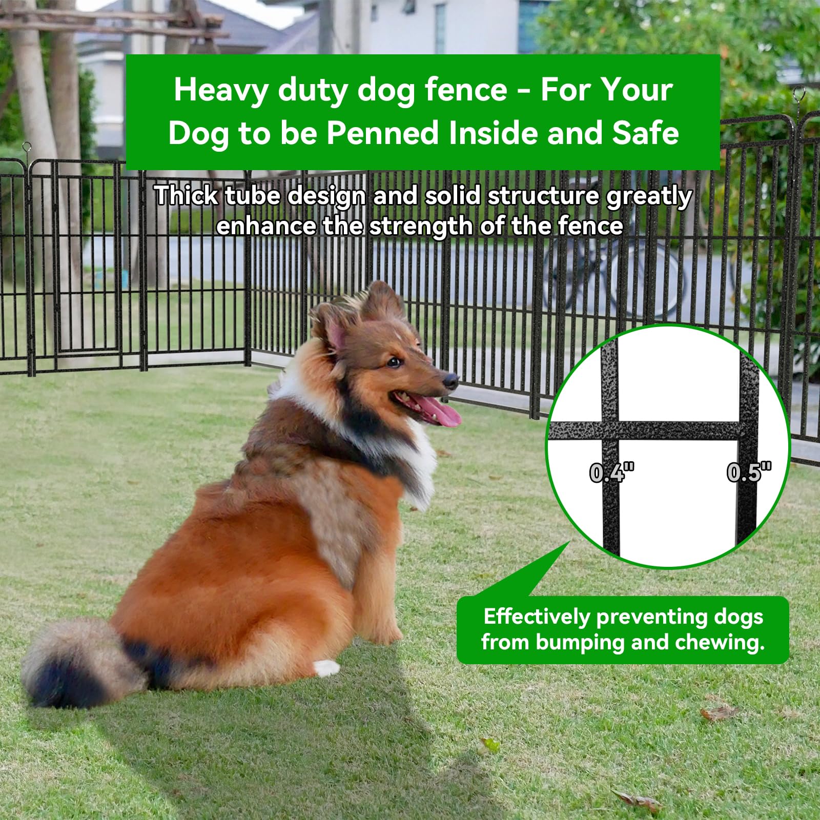 Dog Playpen Outdoor 32 Panels Heavy Duty Dog Fence 47'' Height With Thick Pipe Anti-Rust With Doors Portable For Rv Camping Yard