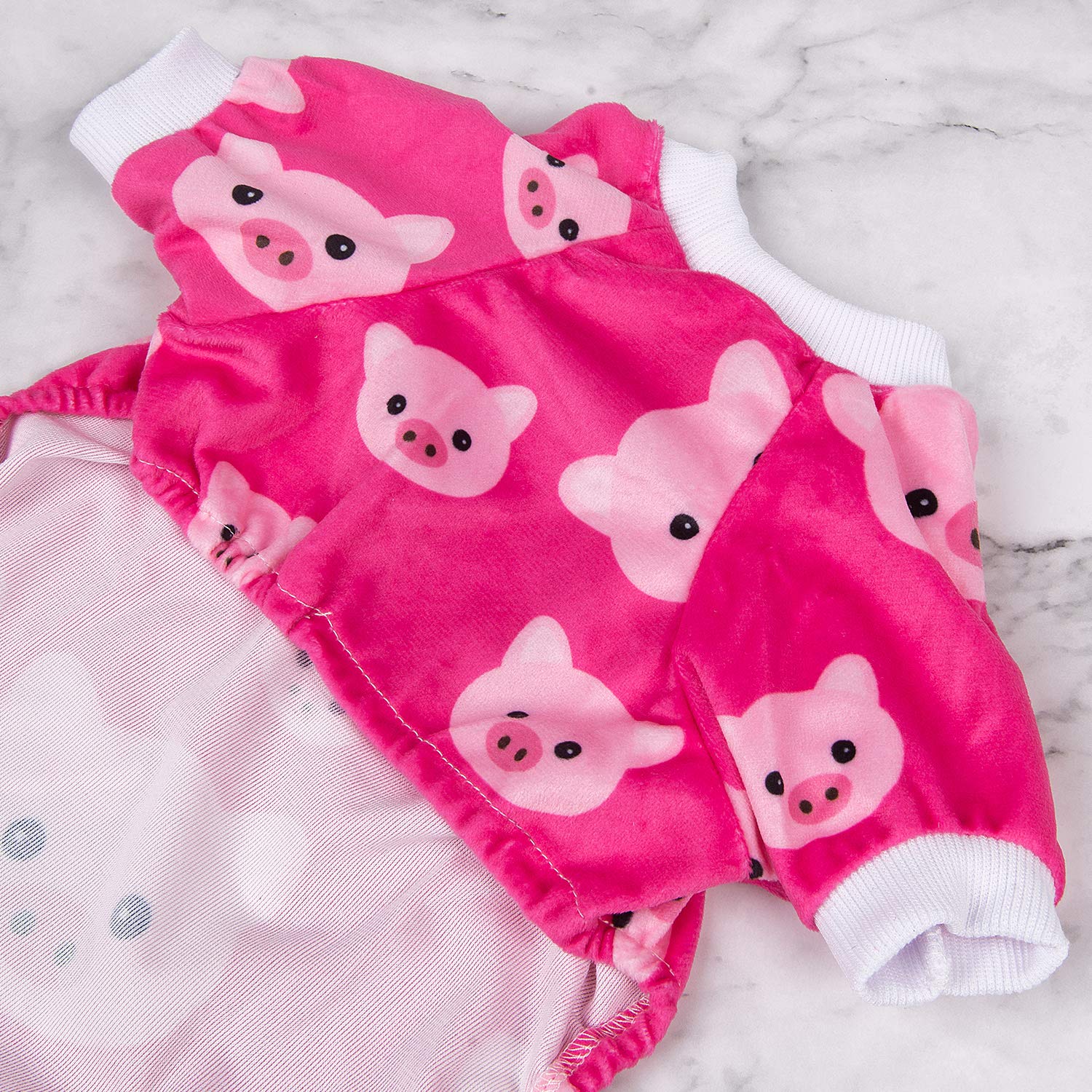 Cutebone Pink Pig Dog Pajamas Cute Cat Clothes Pet Pjs Onesie Coat, Xlarge P46Xl