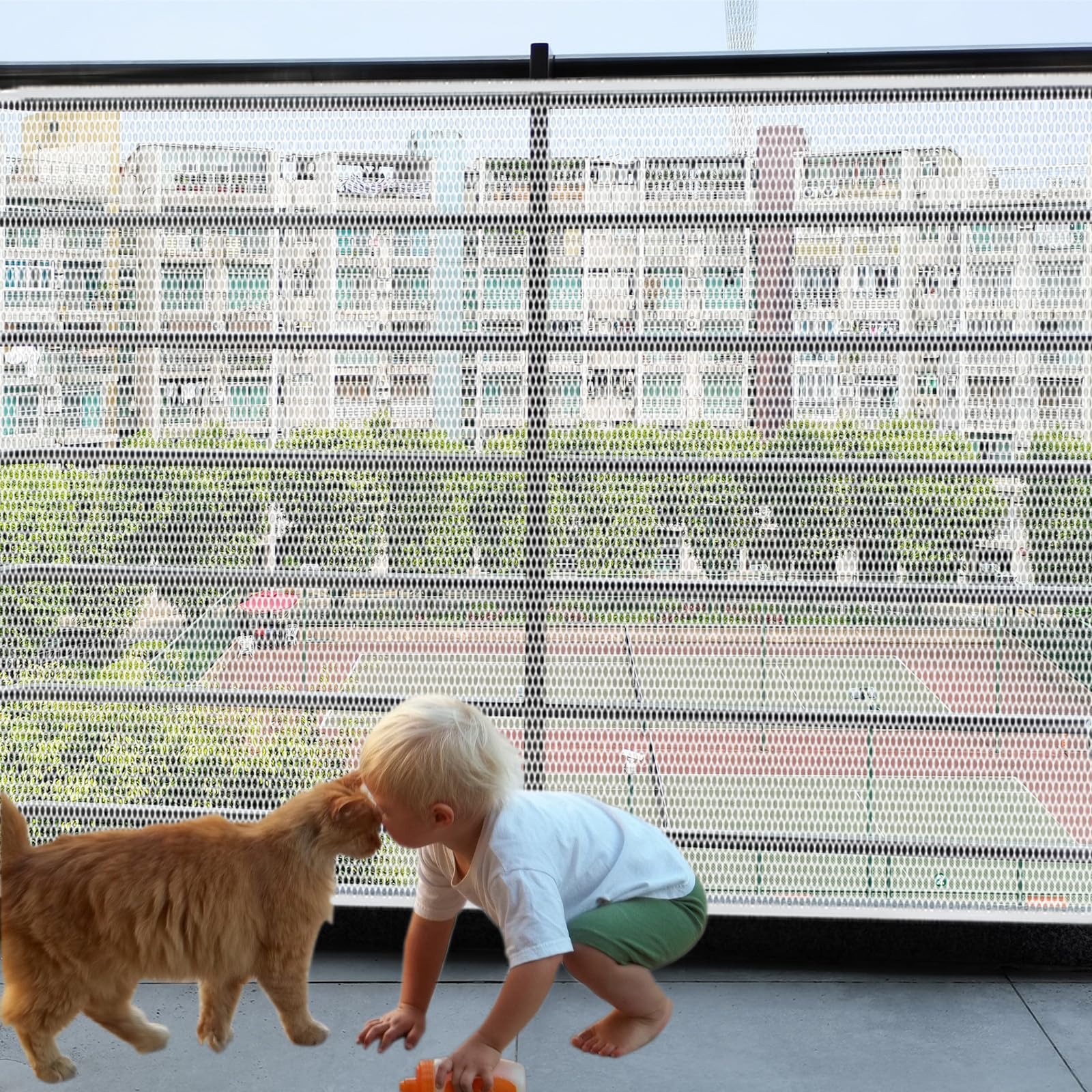 Banister Guard-6.5ft X 3ft Thick Balcony Safety Net for Kids Pet Balcony Guard Balcony Netting for Pets Rail Net for Balcony Apa