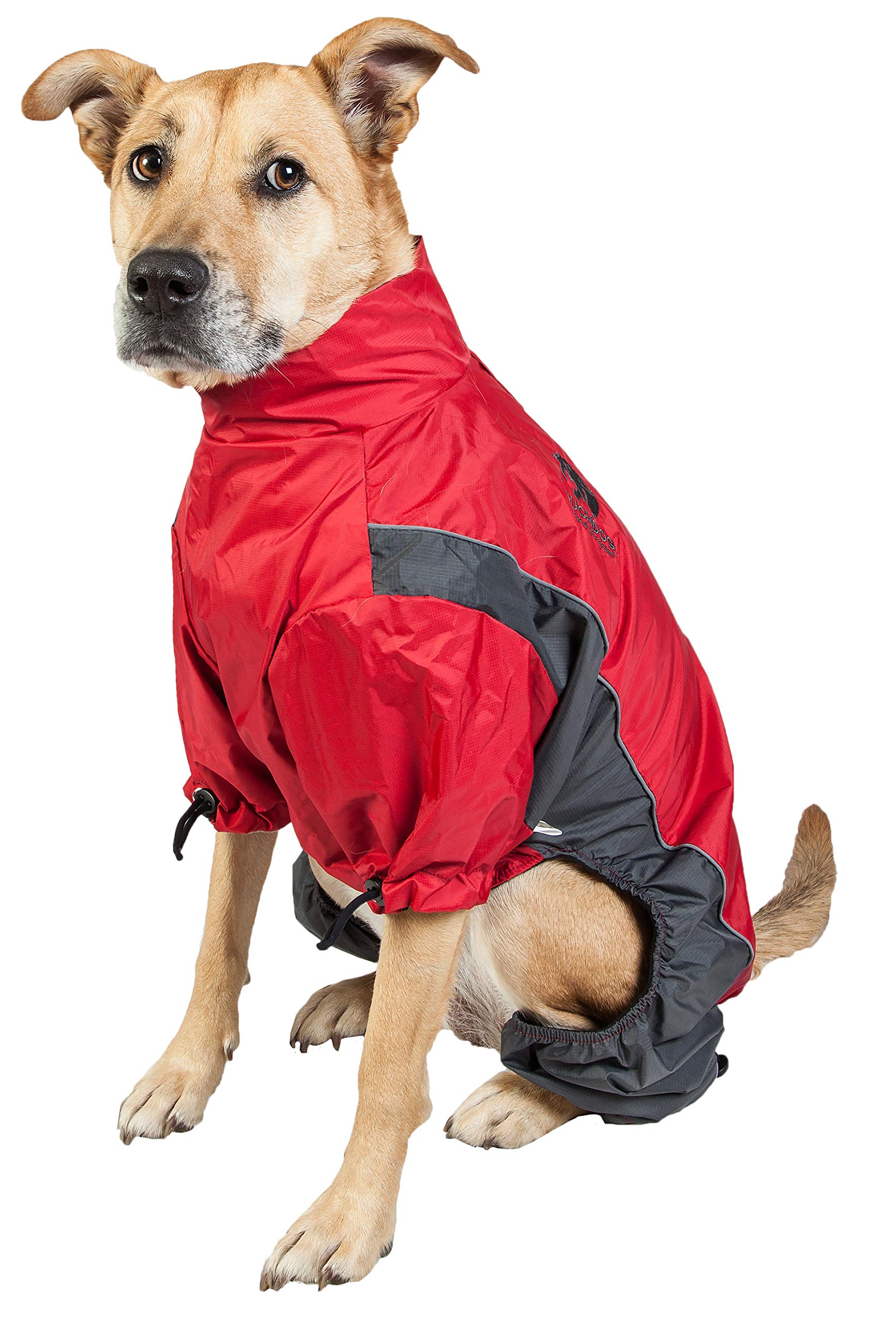 TOUCHDOG Quantum-Ice Full Body Bodied Adjustable and 3M Reflective Pet Dog Coat Jacket w/ Blackshark Technology, Medium, Red,