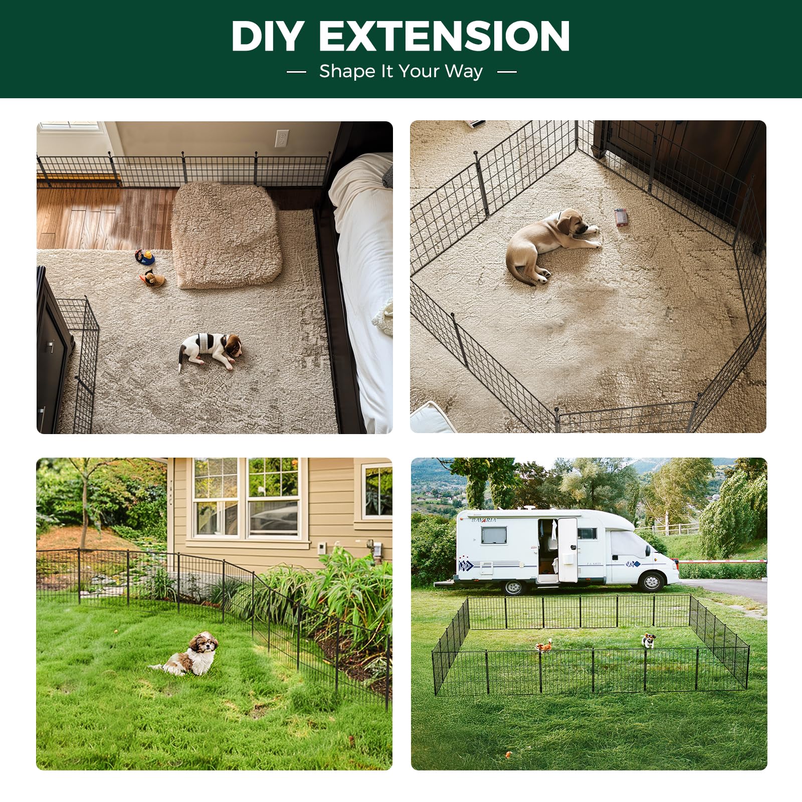 Fxw Minipaws Dog Playpen For Yard & Rv Camping, Expandable 20-Inch 16 Panels For Puppies And Small Dogs, Portable For Indoor And