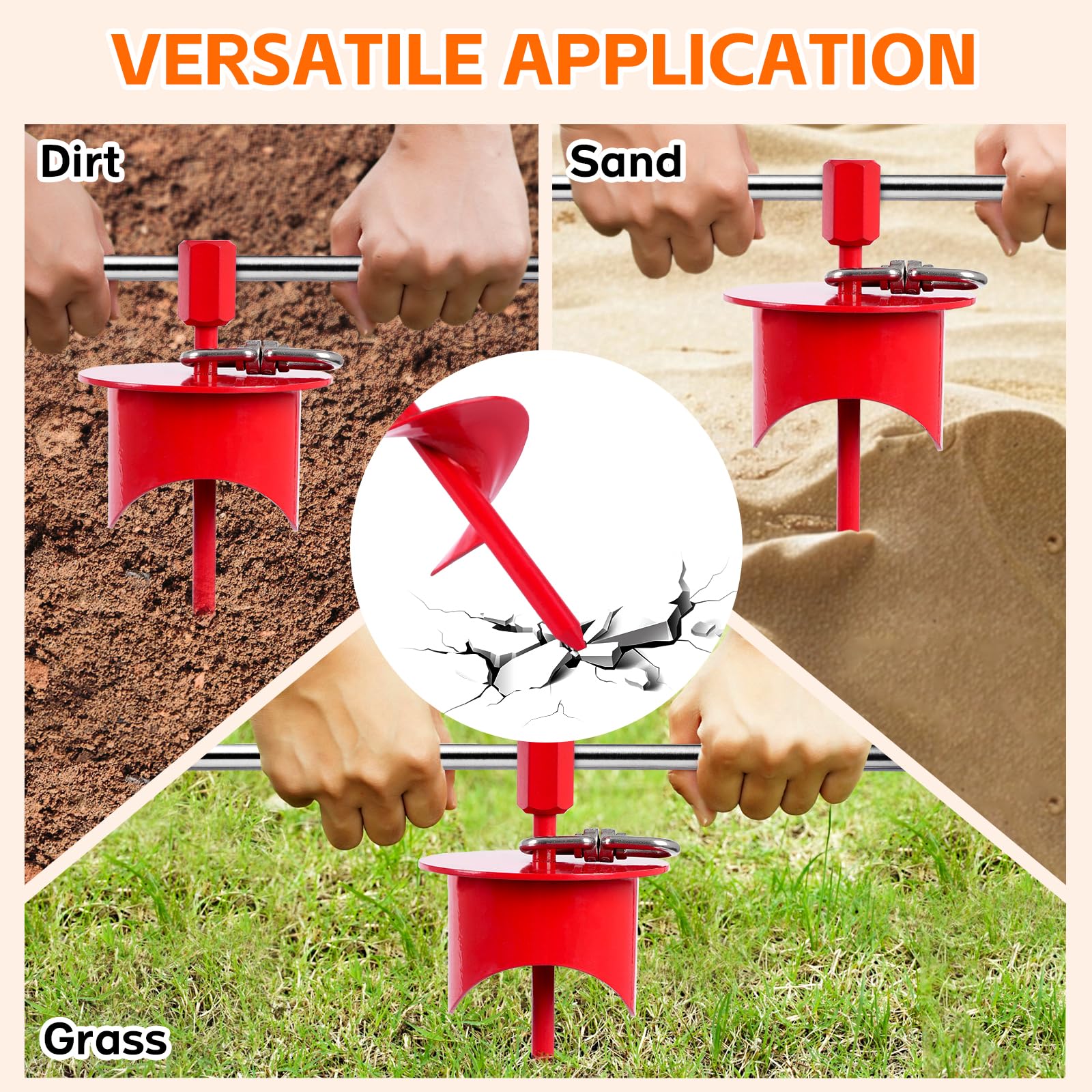 Snagle Paw Dog Tie Out Stake With Lock-Cap Prevents Pulling Out - Heavy Duty 360Swivel Dog Stake For Outside,Yard, Beach & Campi