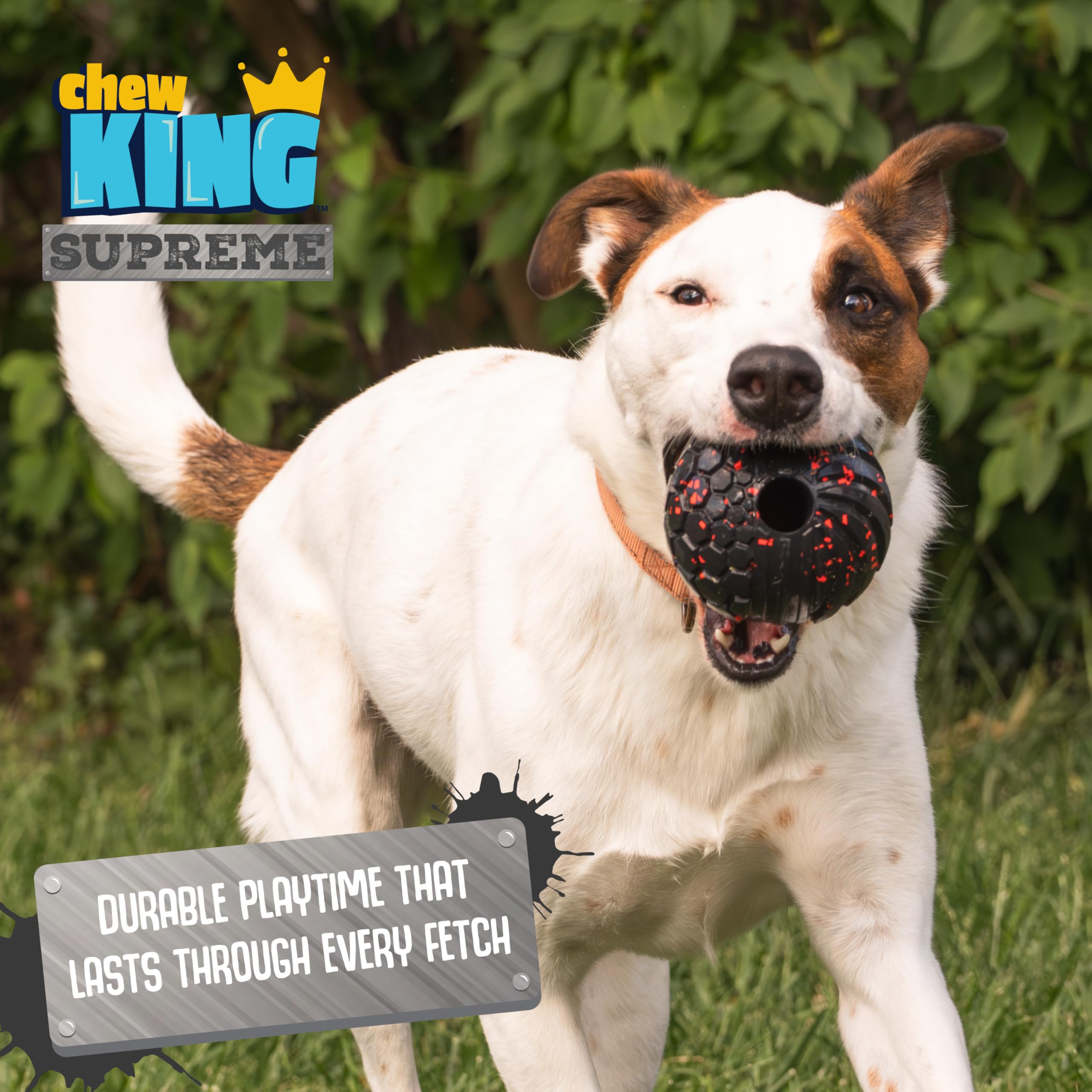 Chew King Supreme Dog Toy Collection, Large 4'' Supreme Fetch Ball
