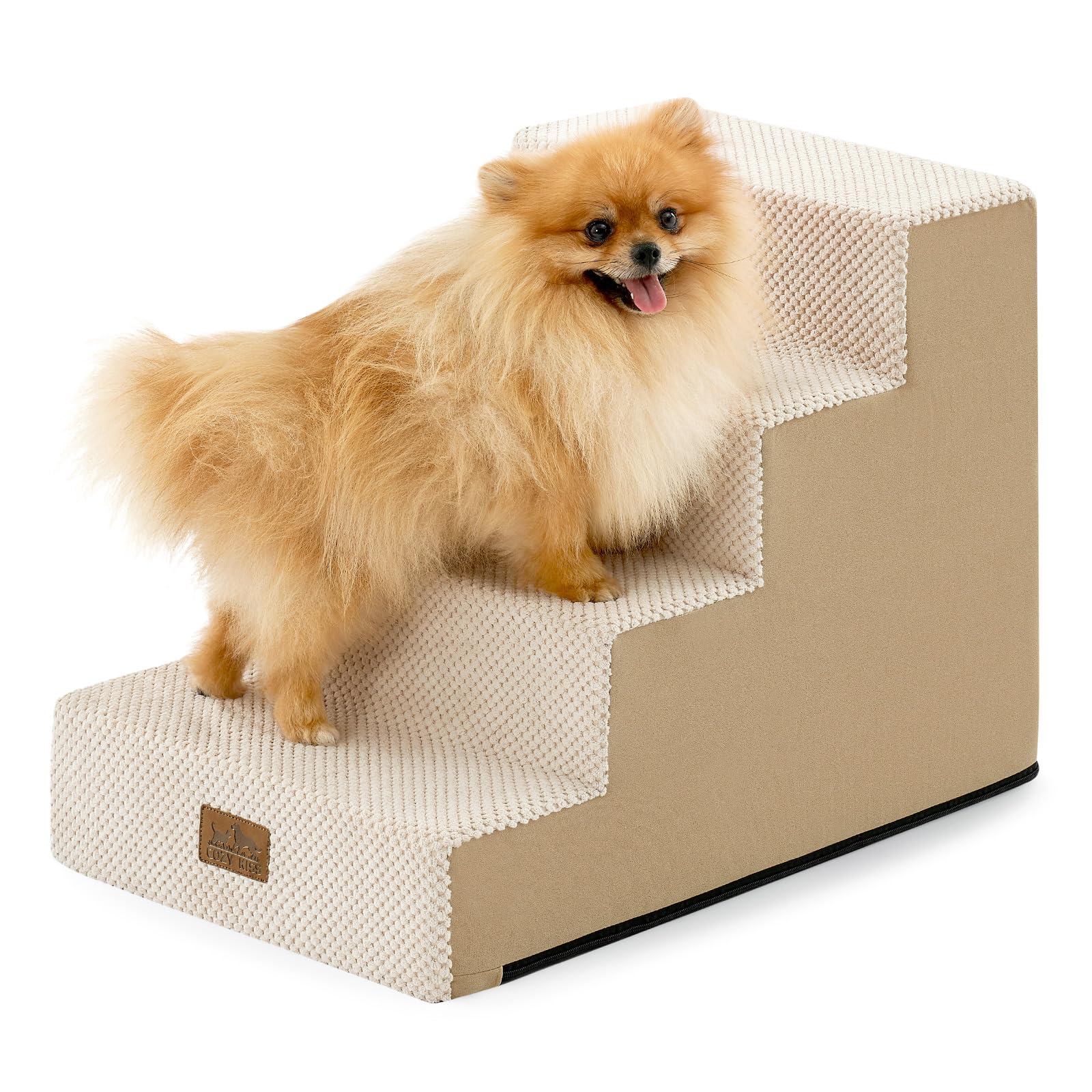 COZY KISS Dog Stairs for Small Dogs, 4 Tier Pet Stairs for Couch and Beds, 17.7 H Non-Slip Dog Steps for Old Cats, Puppy, Small 