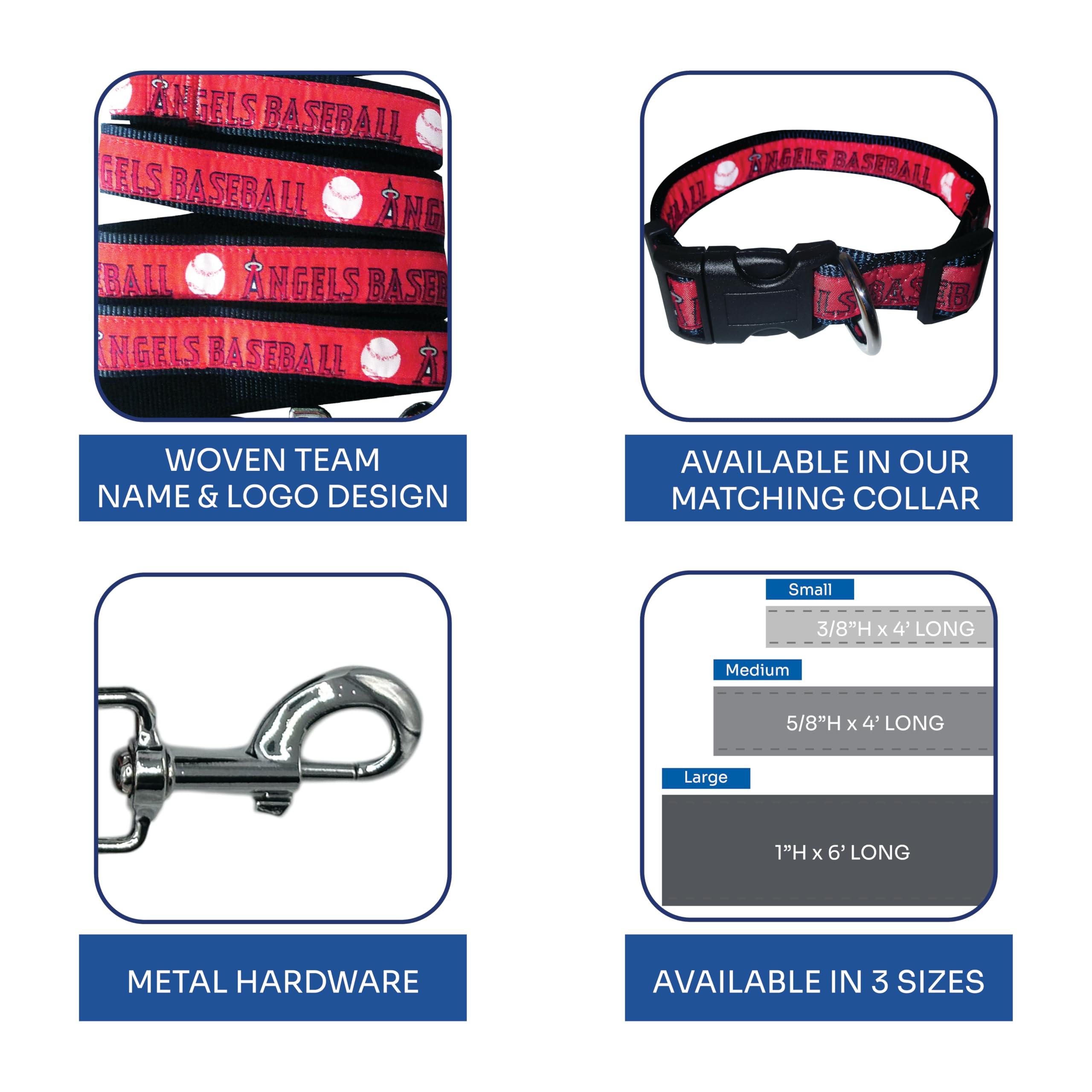 Mlb Los Angeles Angels Dog Leash, Large