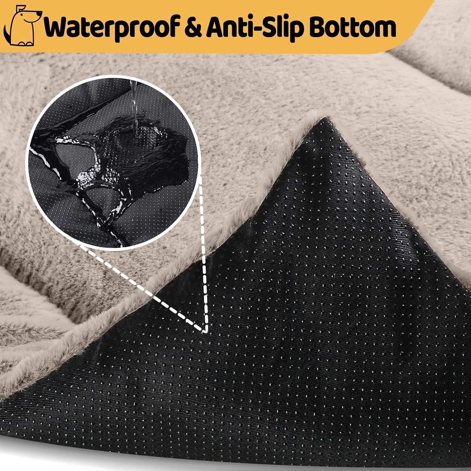 ZENGAOOU Dog Bed & Crate Mat, Washable & Anti-Slip, Ultra Soft, Suitable for Dogs Up to 90 lbs, 42'' x 28'', Brown