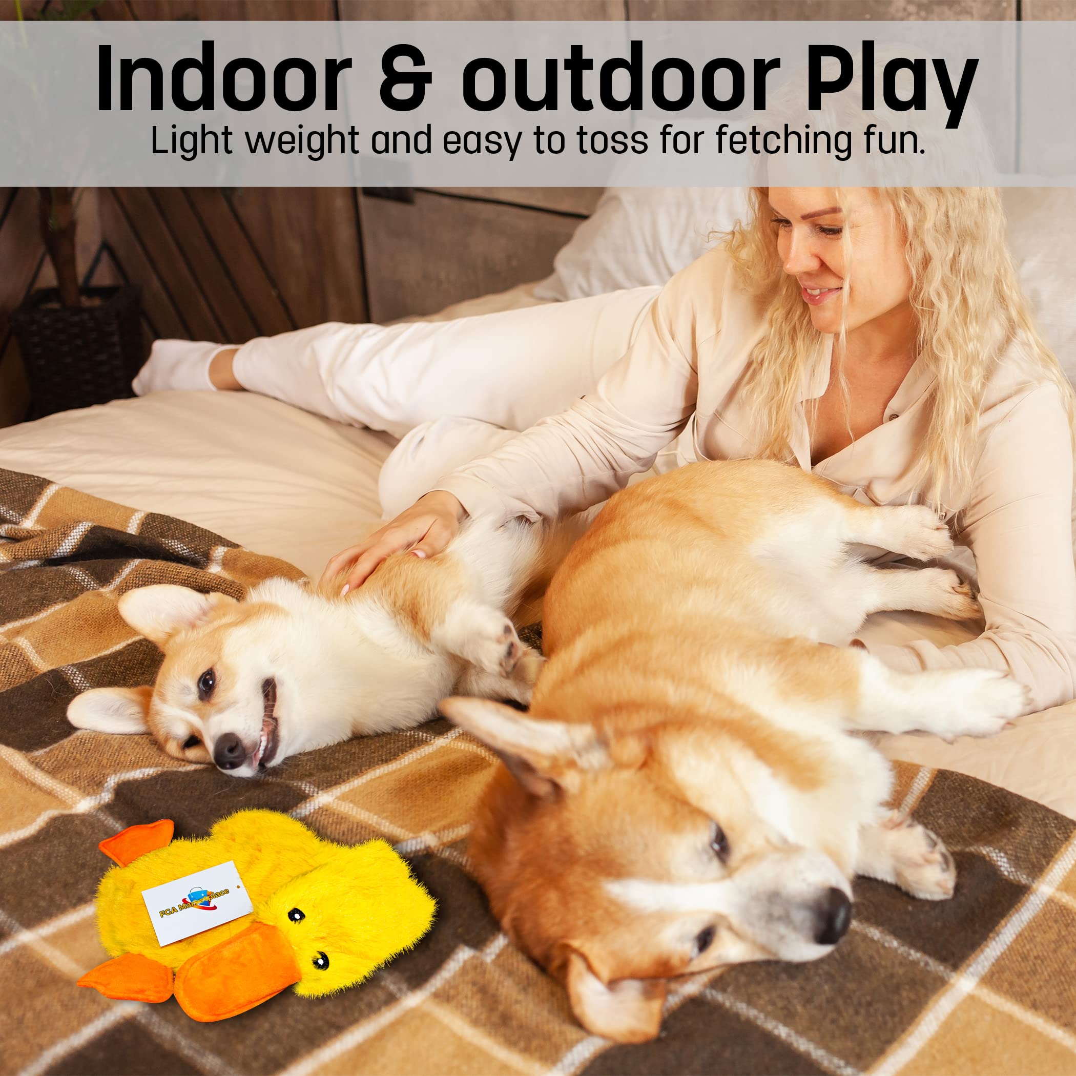 Fga Marketplace Pink Rabbit-Duck Flat No Stuffing No Squeak Plush Dog Toy, Funny Style Will Entertain Your Pet For Hours, Recomm