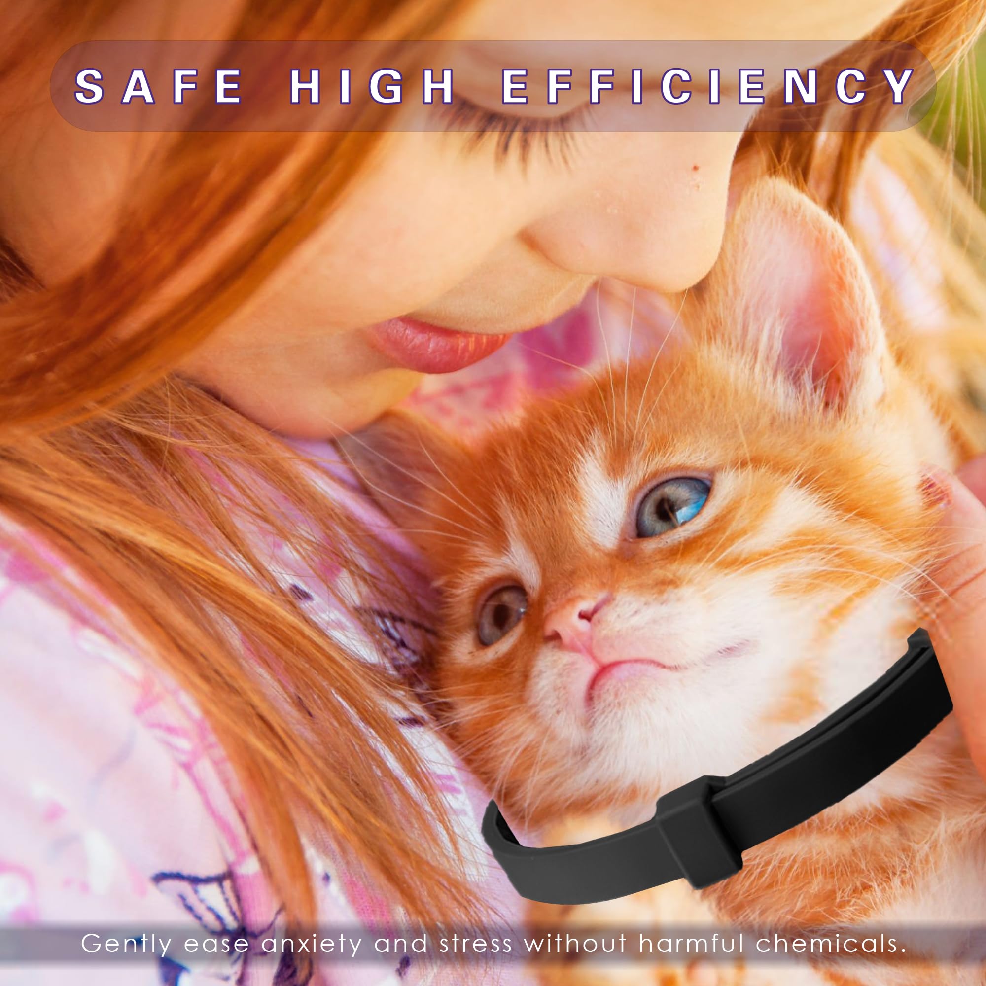 Simnice Calming Collar For Cats - 4 Pack, Adjustable Calming Collar For Cats - Pheromone Cat Collar For Anxiety & Stress Relief,