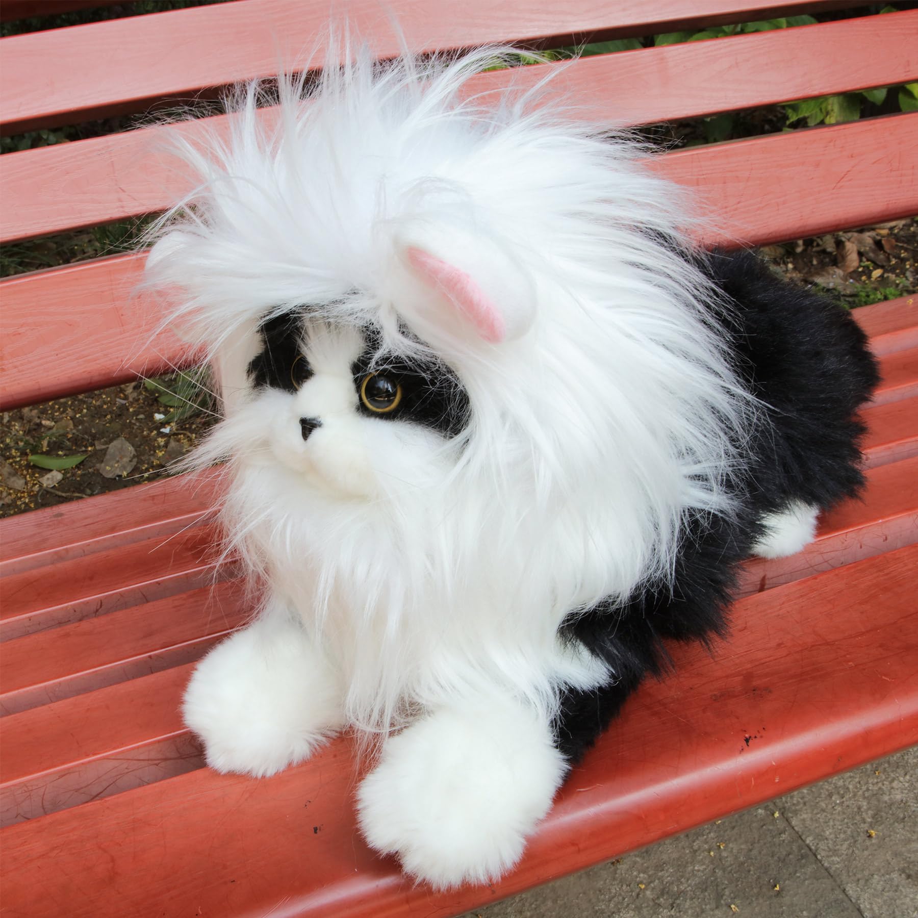 Rosylife Lion Mane Wig For Cat Costume Pet Adjustable Washable Comfortable Fancy Lion Hair Cat Clothes Dress For Halloween Christmas Easter Festival Party Activity (Medium, White)