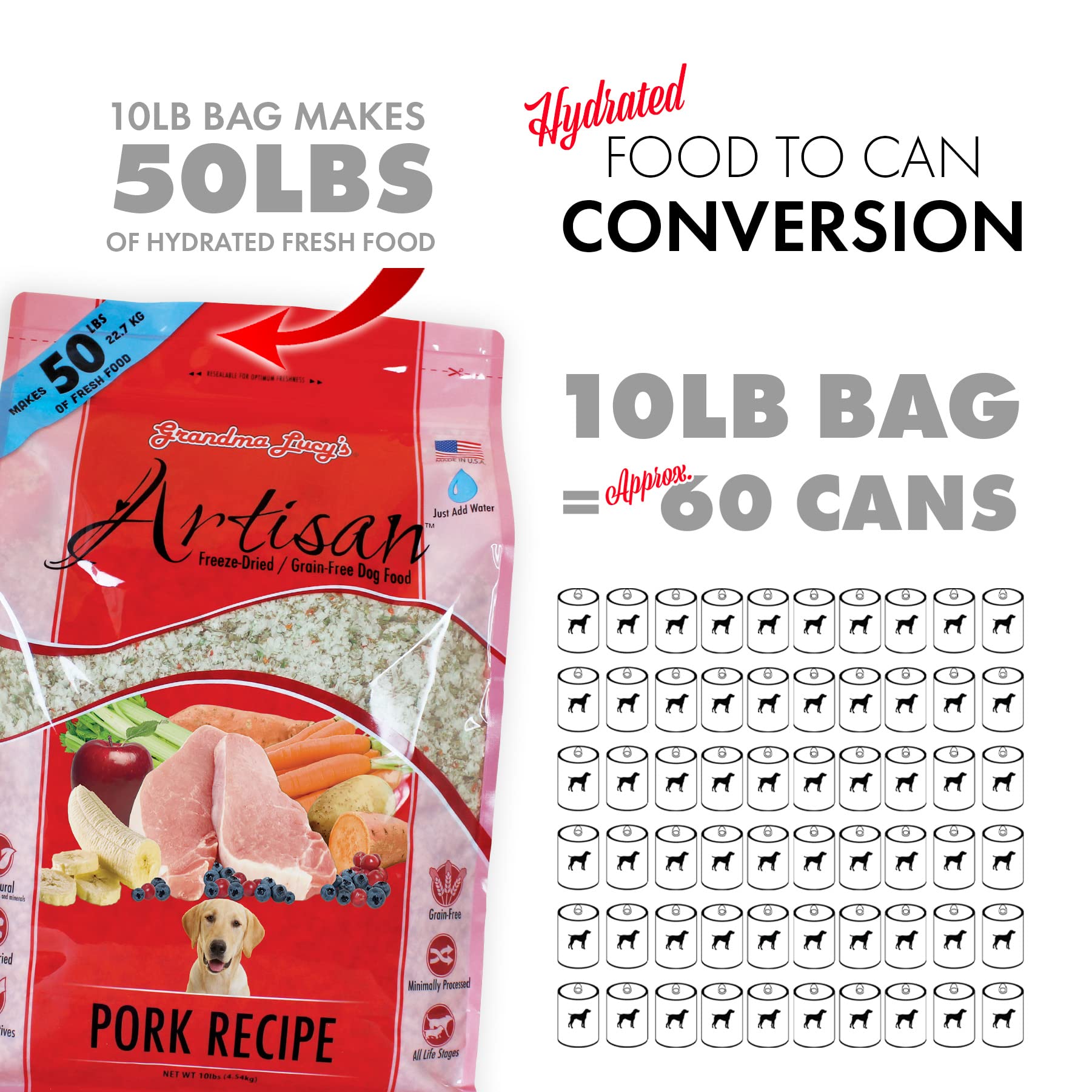 Grandma Lucys Artisan Pork Dog Food - 1lb