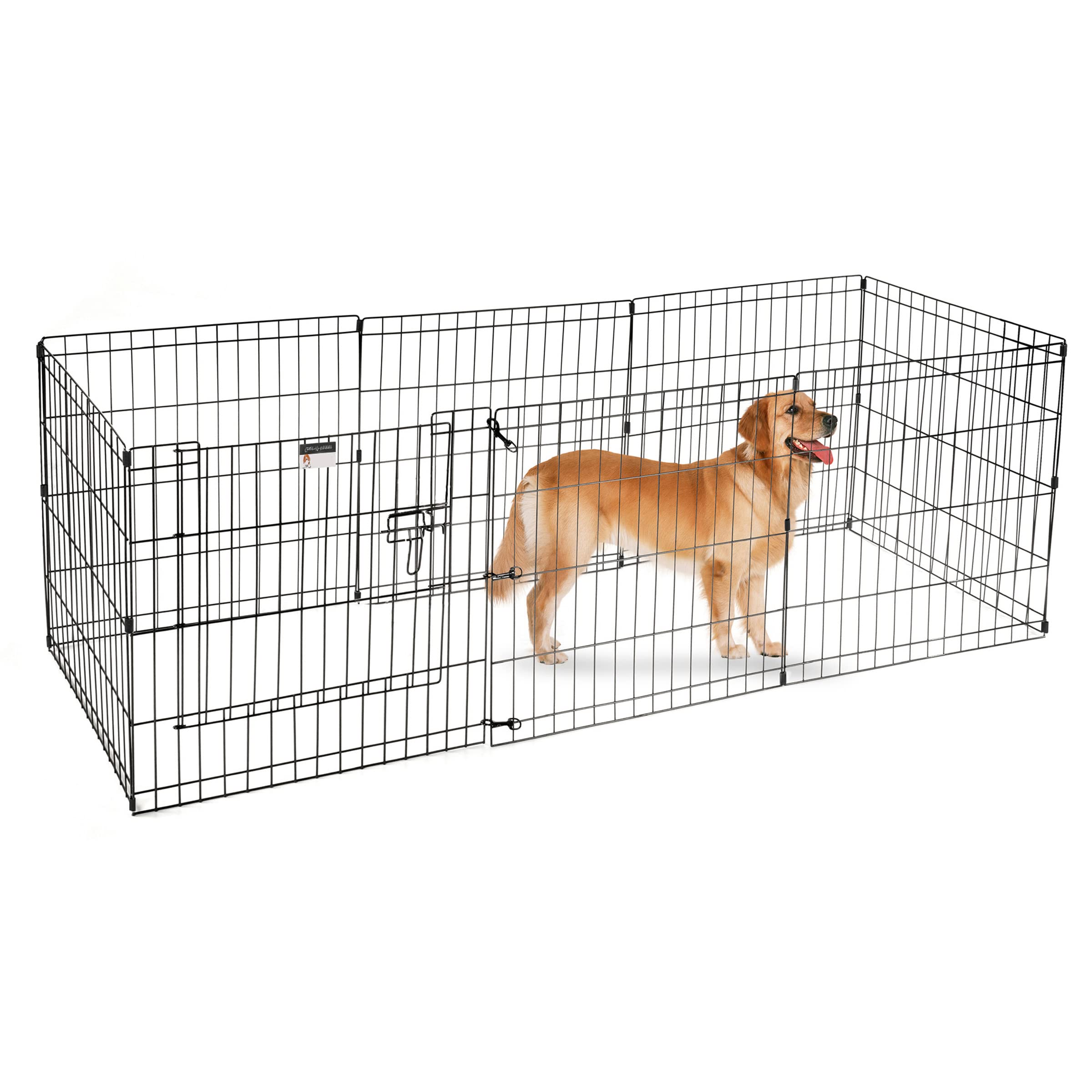 Puppy Playpen - Foldable Metal Exercise Enclosure With Eight 24-Inch Panels - Indoor/Outdoor Fence For Dogs, Cats, Or Small Animals By Petmaker