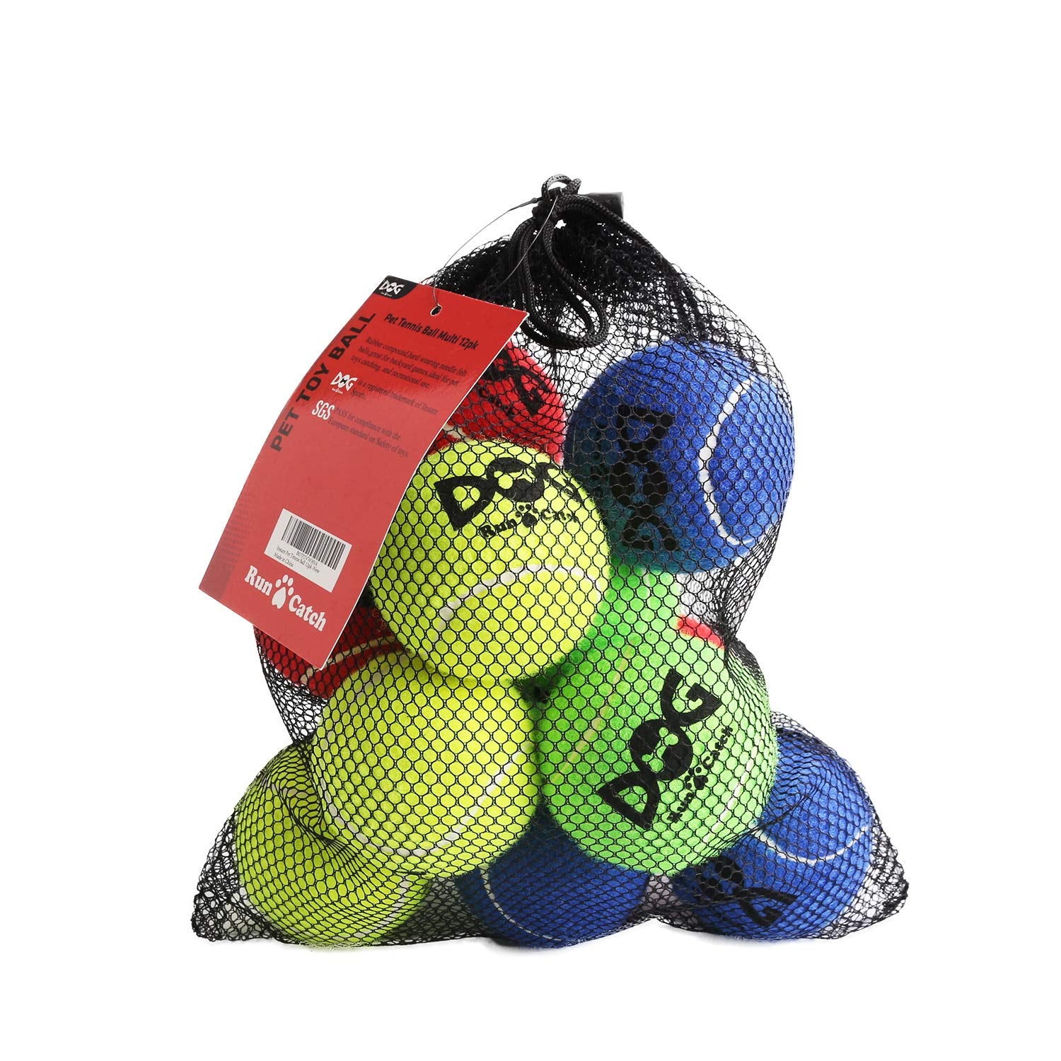 Insum Tennis Ball For Dog Pack Of 12 Colorful Easy Catching Pet Dog Ball (2.5Inch-4Colors)