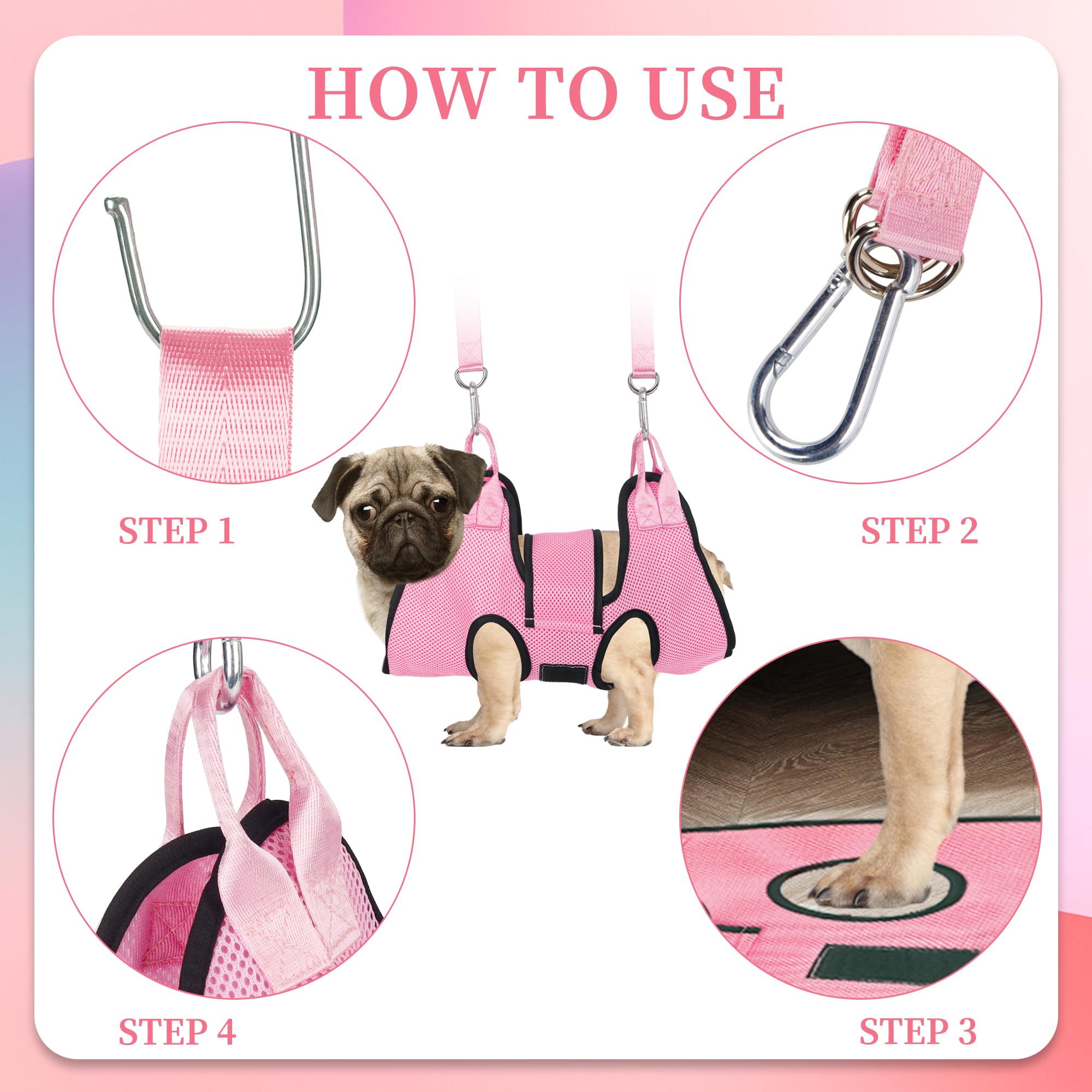 Patiencet Dog Grooming Hammock, Pet Grooming Hammock For Cats & Dogs With Security Strap, Dog Sling For Nail Trimming With Nail