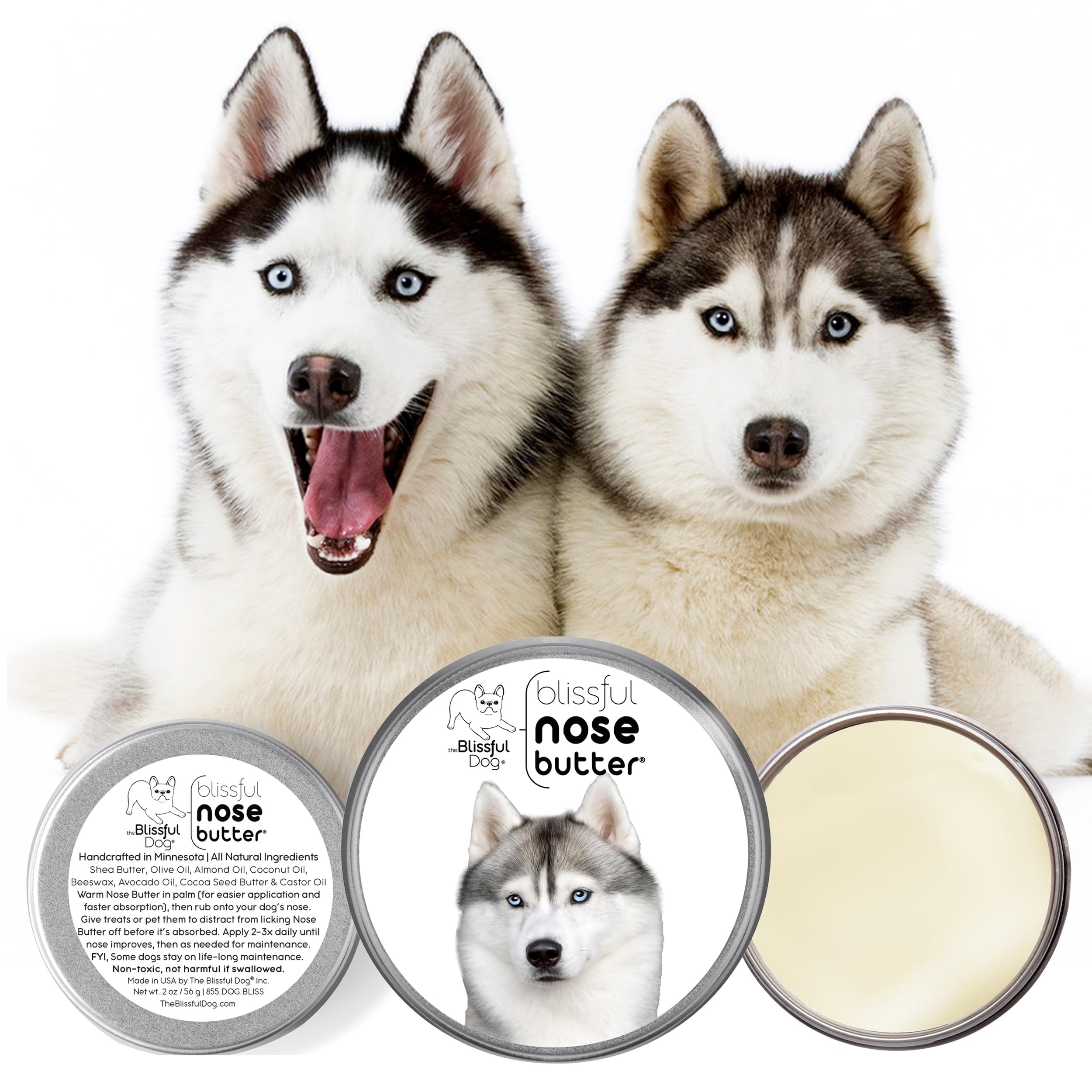 The Blissful Dog Husky Unscented Nose Butter, 2-Ounce