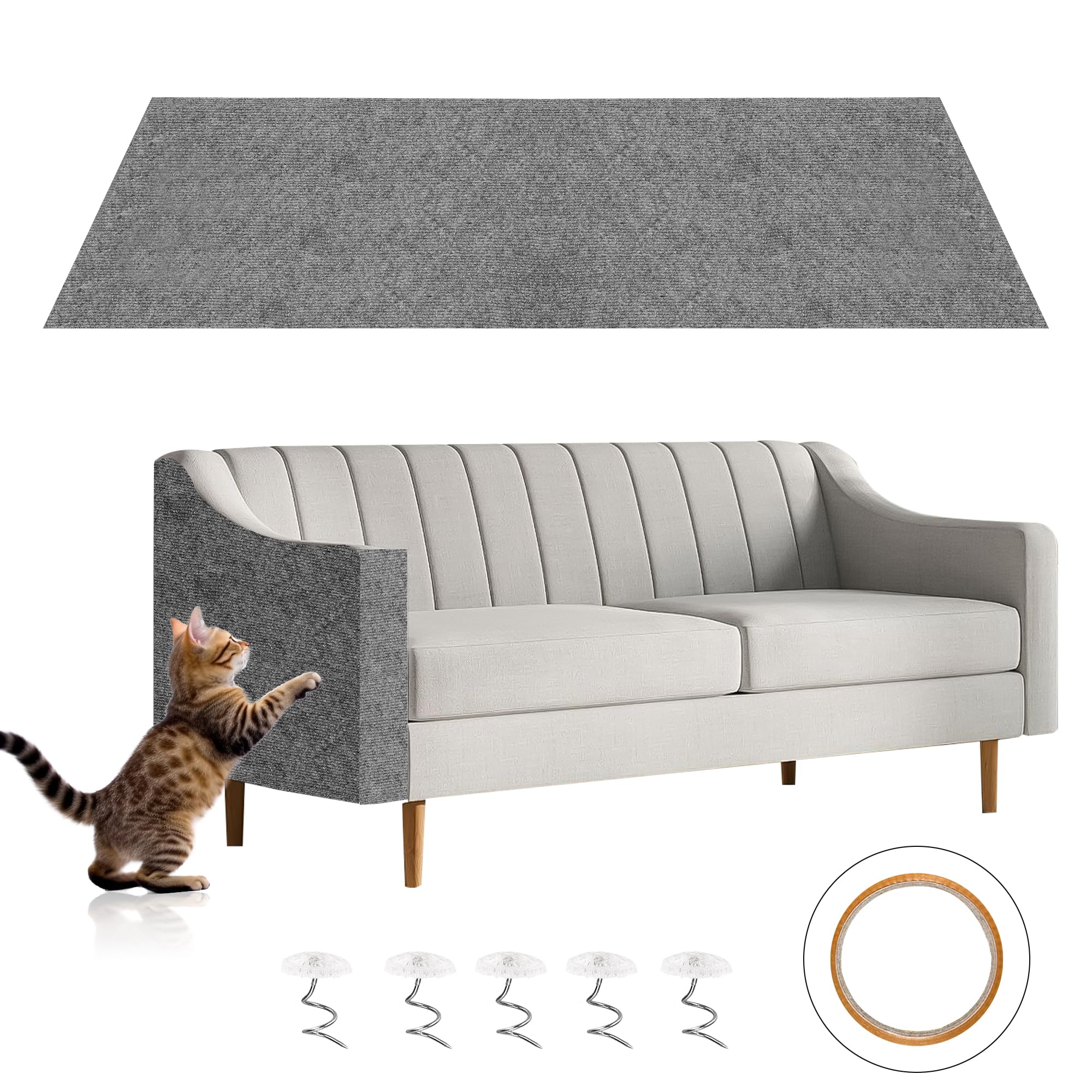 Cat Scratcher Couch Protector - Cat Scratch Furniture Protector For Sofa, Couch Protector From Cat Claws, Cat Scratch Pad & Scra