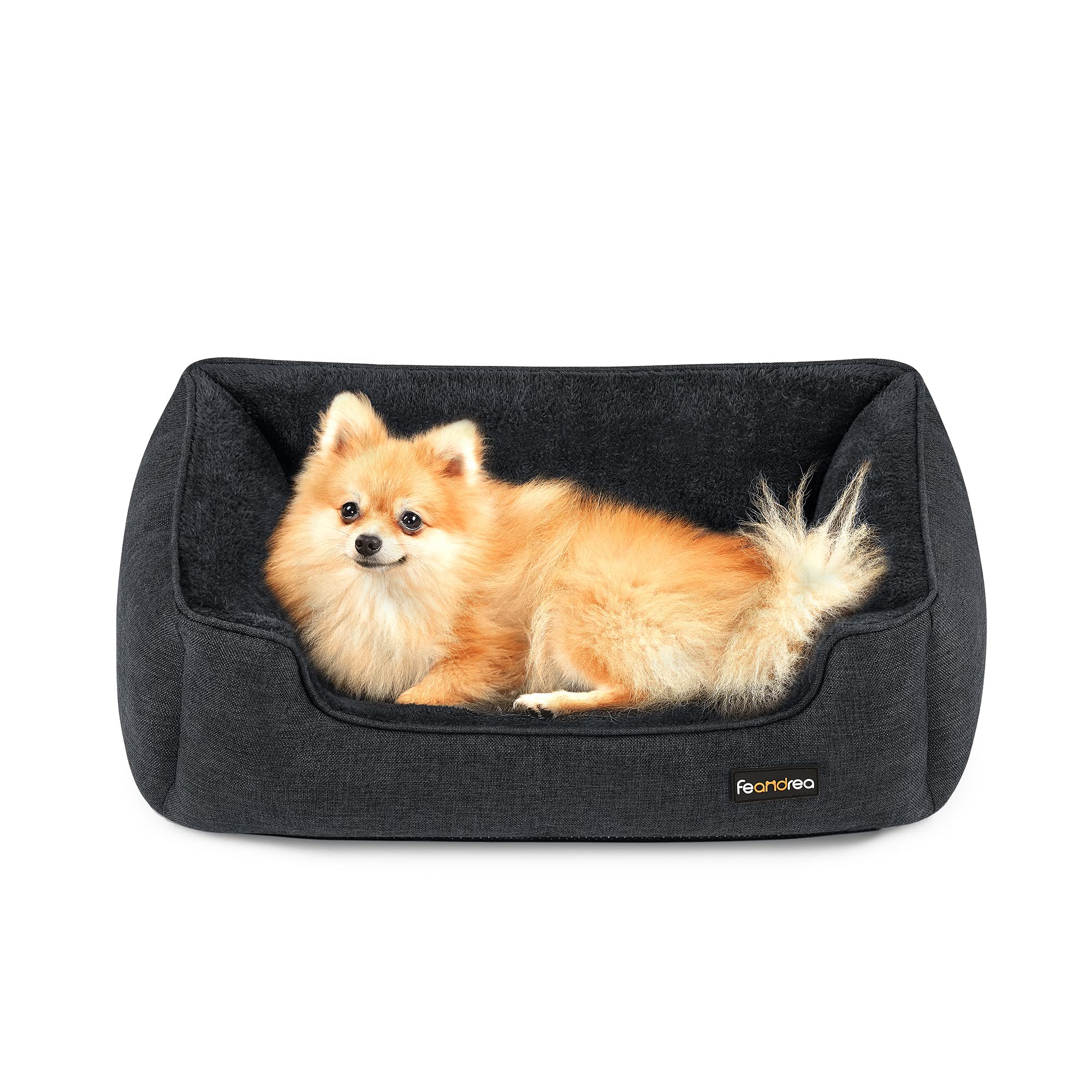 FEANDREA Dog Bed, Removable Cover, 70 x 55 x 21 cm, Dark Grey PGW010G01