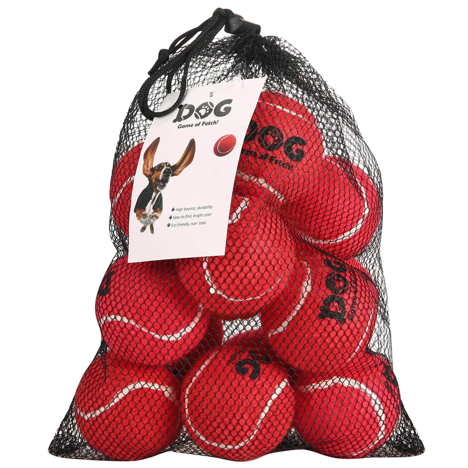 Ama Sport Tennis Balls For Dogs 12 Pack 2.5'' Red Dog Tennis Balls For Puppy Small Medium Dog Toys, Designed For Dogs Floating, 