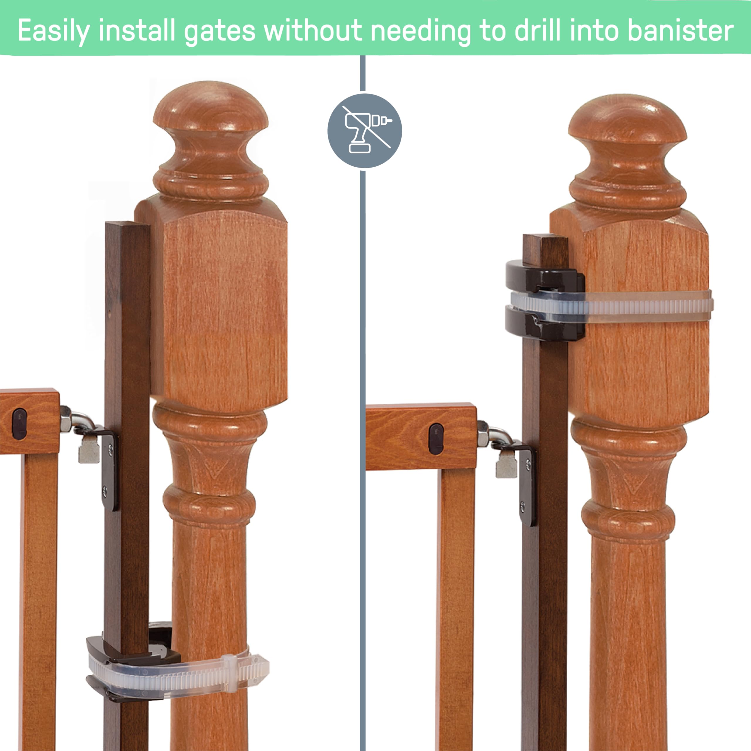 Summer Infant Banister To Banister Gate Mounting Kit - Fits Round Or Square Banisters, Accommodates Most Hardware & Pressure Mount Baby Gates Up To 37” Tall, Gate Sold Separately