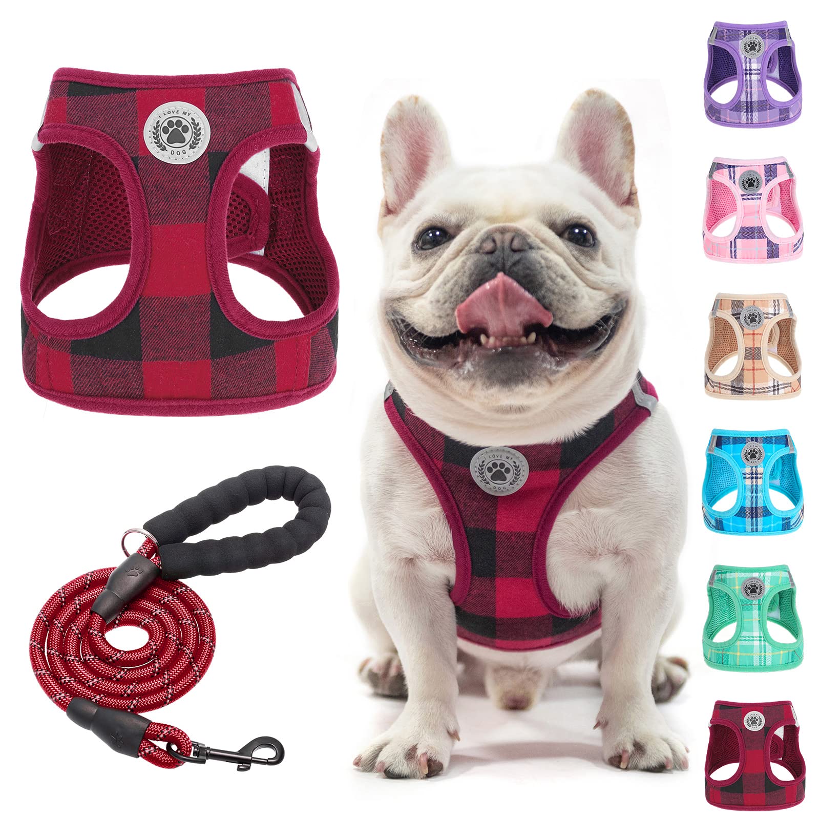 Beautyzoo Small Dog Harness And Leash Set,Step In No Chock No Pull Soft Mesh Dog Harnesses Reflective For Extra-Small/Small Medi