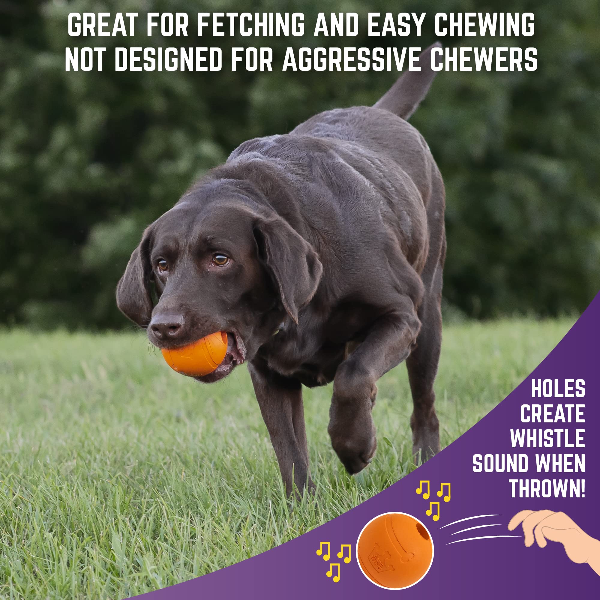 Chew King 3 Inch Bacon Flavor Rubber Balls 2 Pack