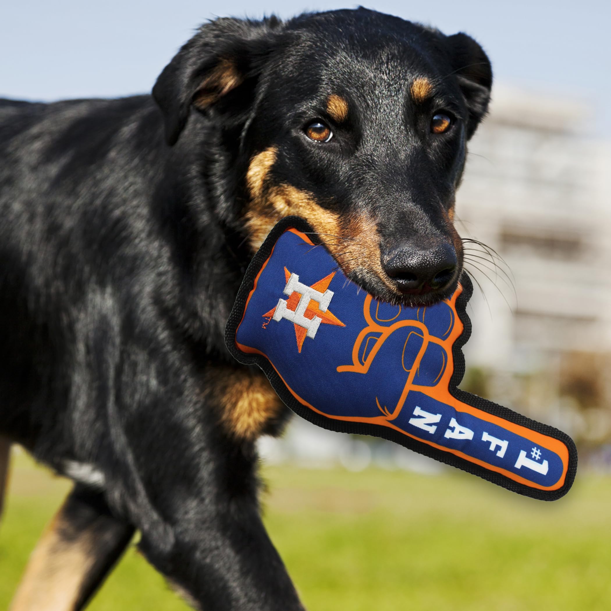Pets First Mlb Houston Astros #1 Fan Toy. Best Sports Dog Toy With Double Stitched Trim And Tough Nylon Material Filled With Che