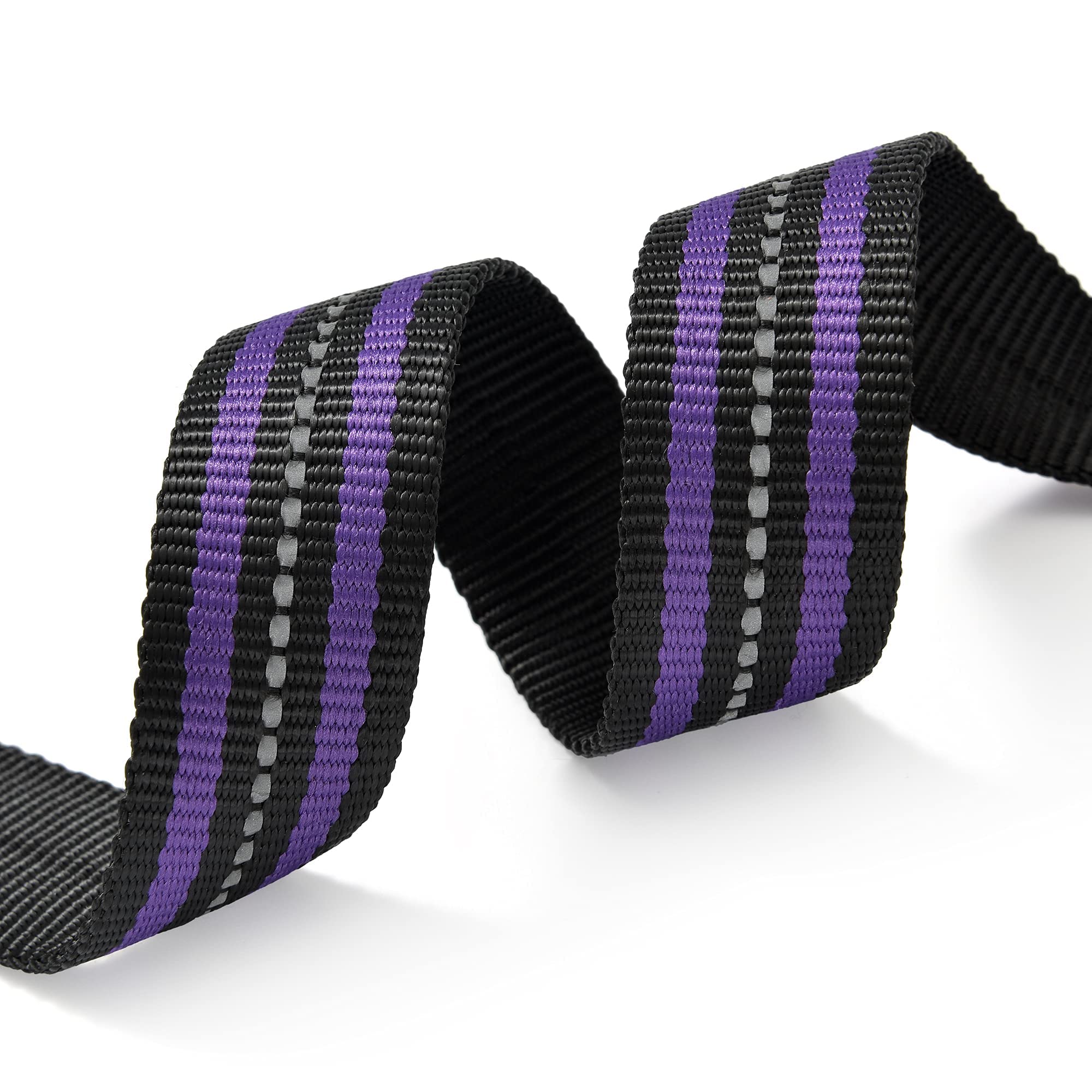 Mile High Life Reflective Dog Collar | Nylon Pet Collars Wiith Buckle | Light Weight Puppy Collars | Purple Dog Collars For Large Dogs (Purple, L)