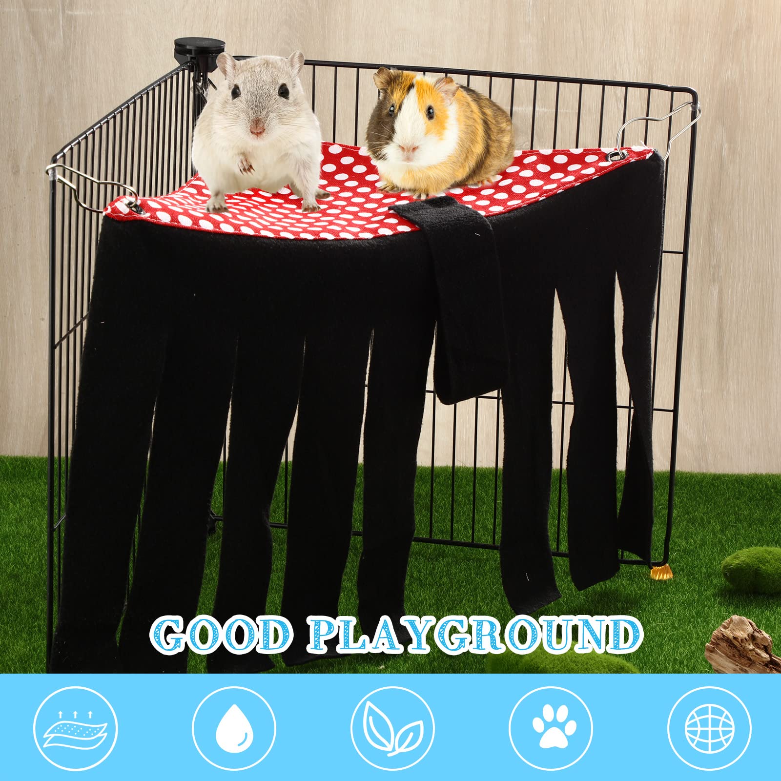 2 Pieces Guinea Pig Hideout Small Animal Corner Fleece Hideaway Cute Ferret Hammock And Sleeping Bed For Ferrets Chinchillas Small Pets (Dots Pattern)