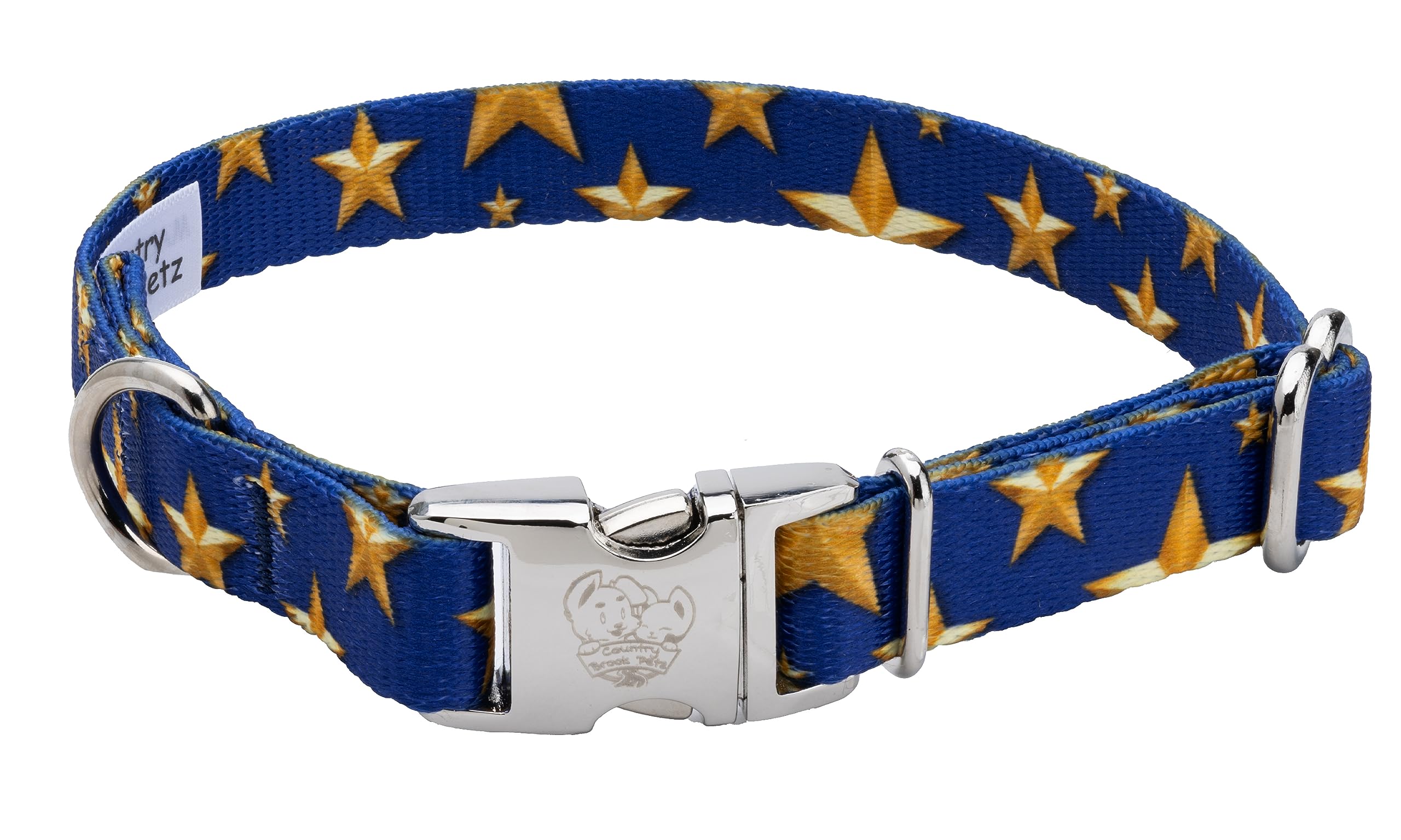 Country Brook Petz - Premium Duty Honor Country Dog Collar - Americana Collection Featuring Patriotic Designs (5/8 Inch, Small)