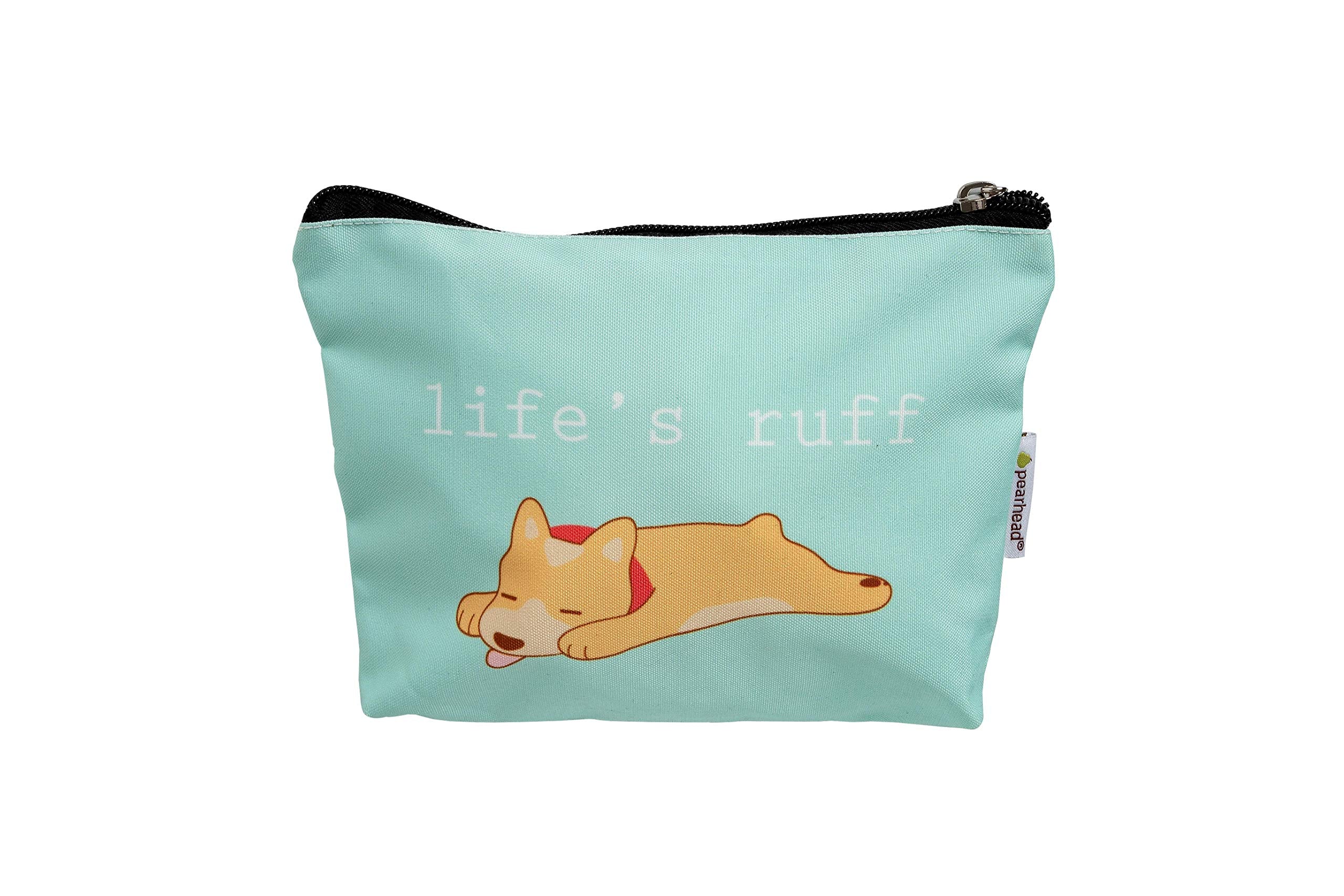 Pearhead Lifes Ruff Canvas Pouch, Travel Zipper Bag Perfect For Dog Lovers