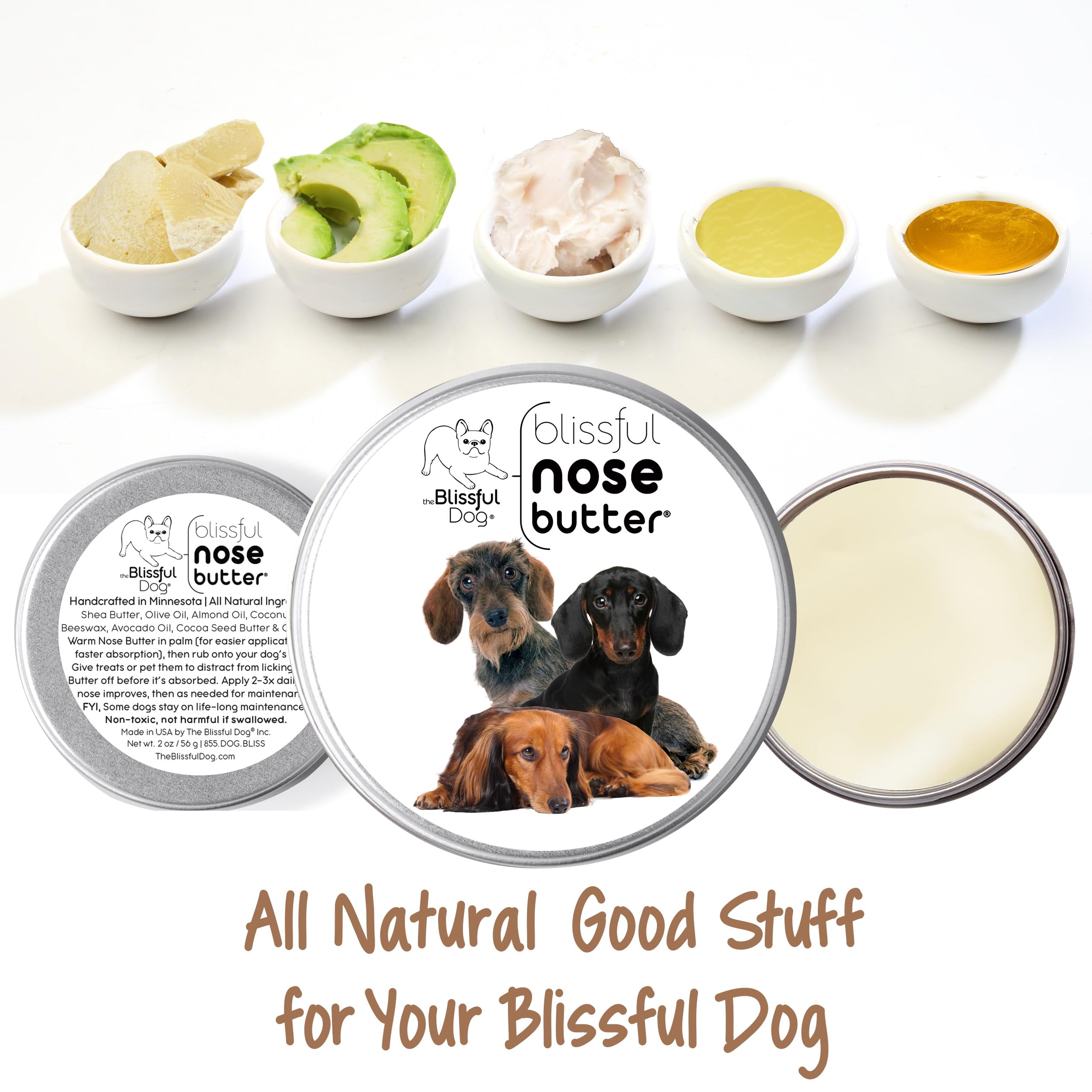 The Blissful Dog Dachshund Unscented Nose Butter, 4-Ounce