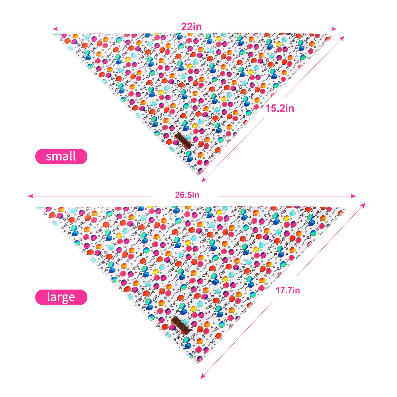 Mr. Chubbyface Birthday Dog Bandanas Reversible Triangle Bibs Scarf Accessories For Dogs Cats Pets C:Balloon
