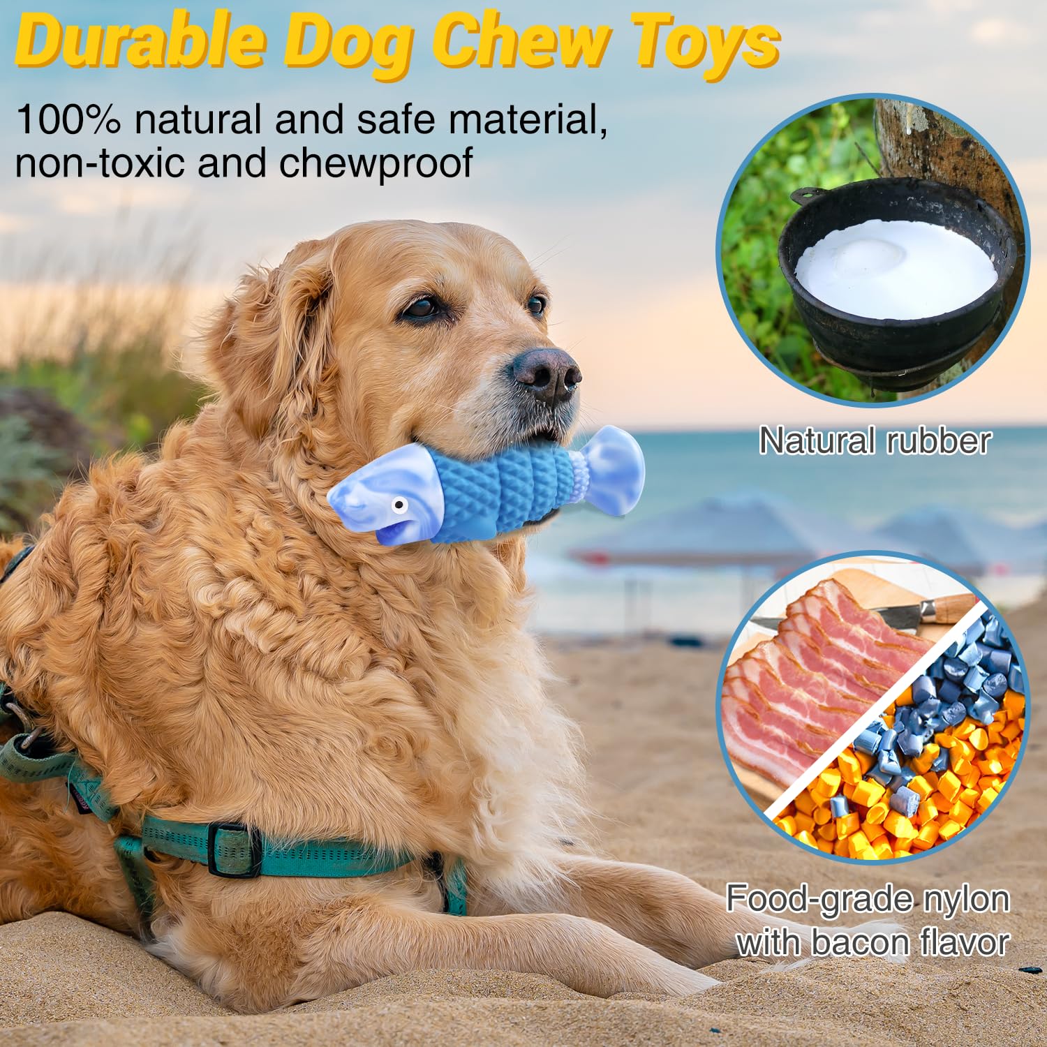 WinTour Tough Dog Toys for Aggressive Chewers, Indestructible Dog Chewers for Medium & Large Breeds, Squeaky Durable Chew Toys t