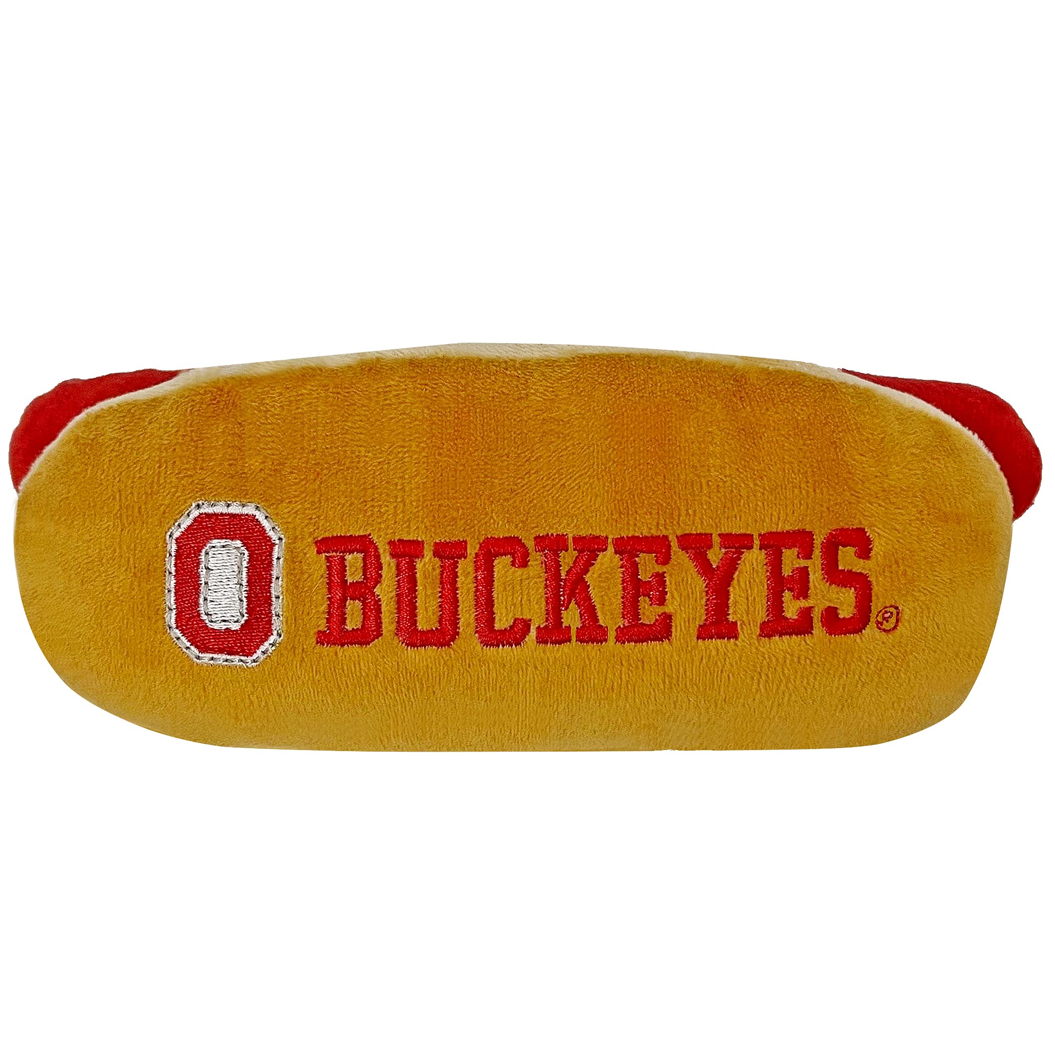 Pets First Ncaa Ohio State Buckeyes Hot Dog Plush Dog & Cat Squeak Toy- Cutest Hot-Dog Snack Plush Toy For Dogs & Cats With Inne