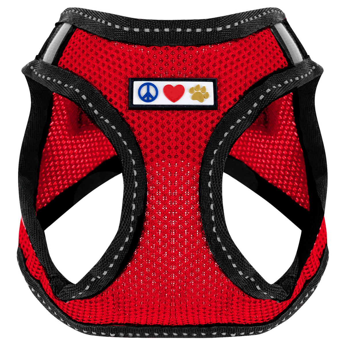 Pawtitas Dog Vest Harness Made With Breathable Air Mesh | All Weather Vest Harness For Small Puppies And Large Cats With Quick-Release Buckle - Small Red Mesh Dog Harness