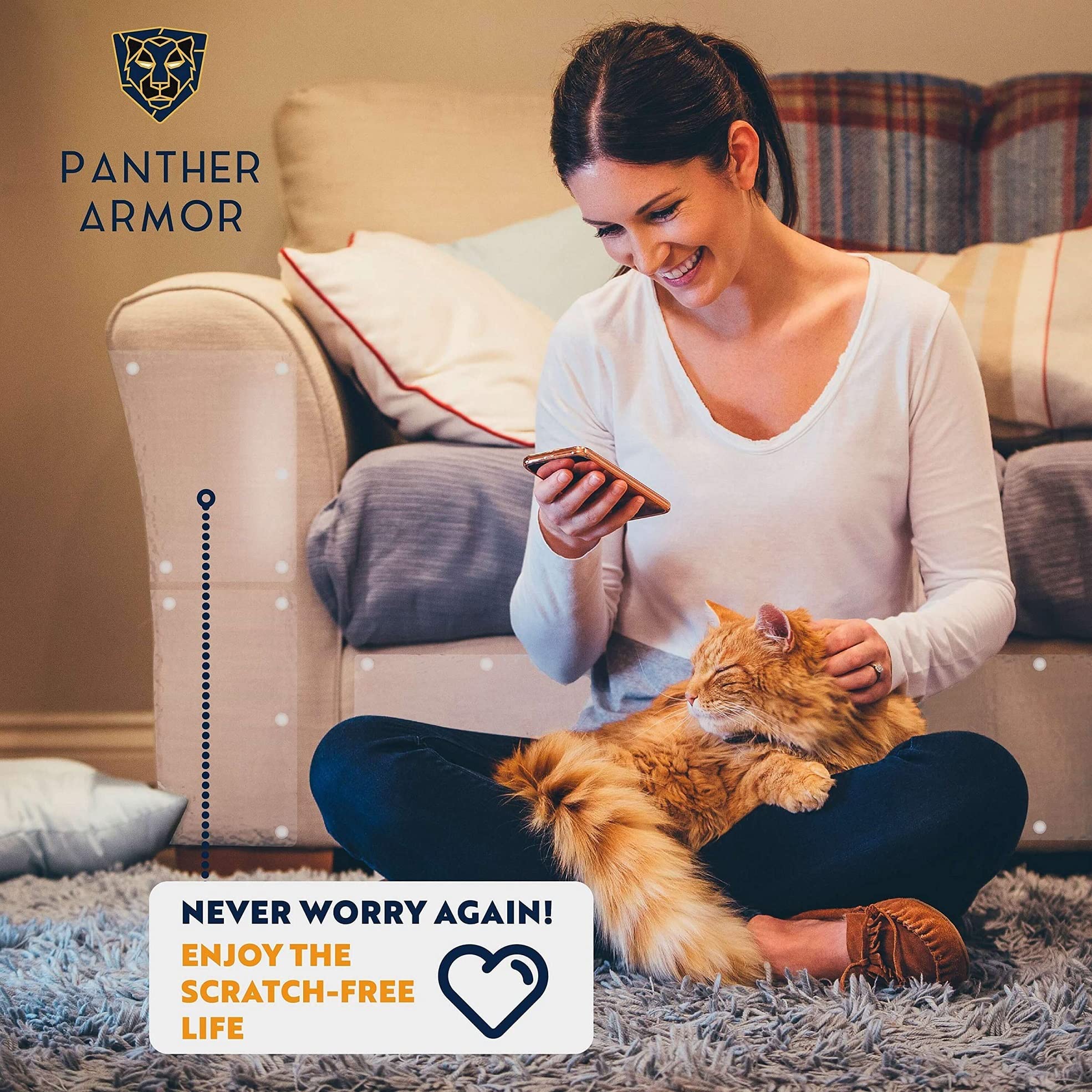 Panther Armor 8-Pack Furniture Protectors From Cats Scratch - Couch Protector For Cats - Anti Cat Scratch Furniture Protector - Couch Guards For Cats