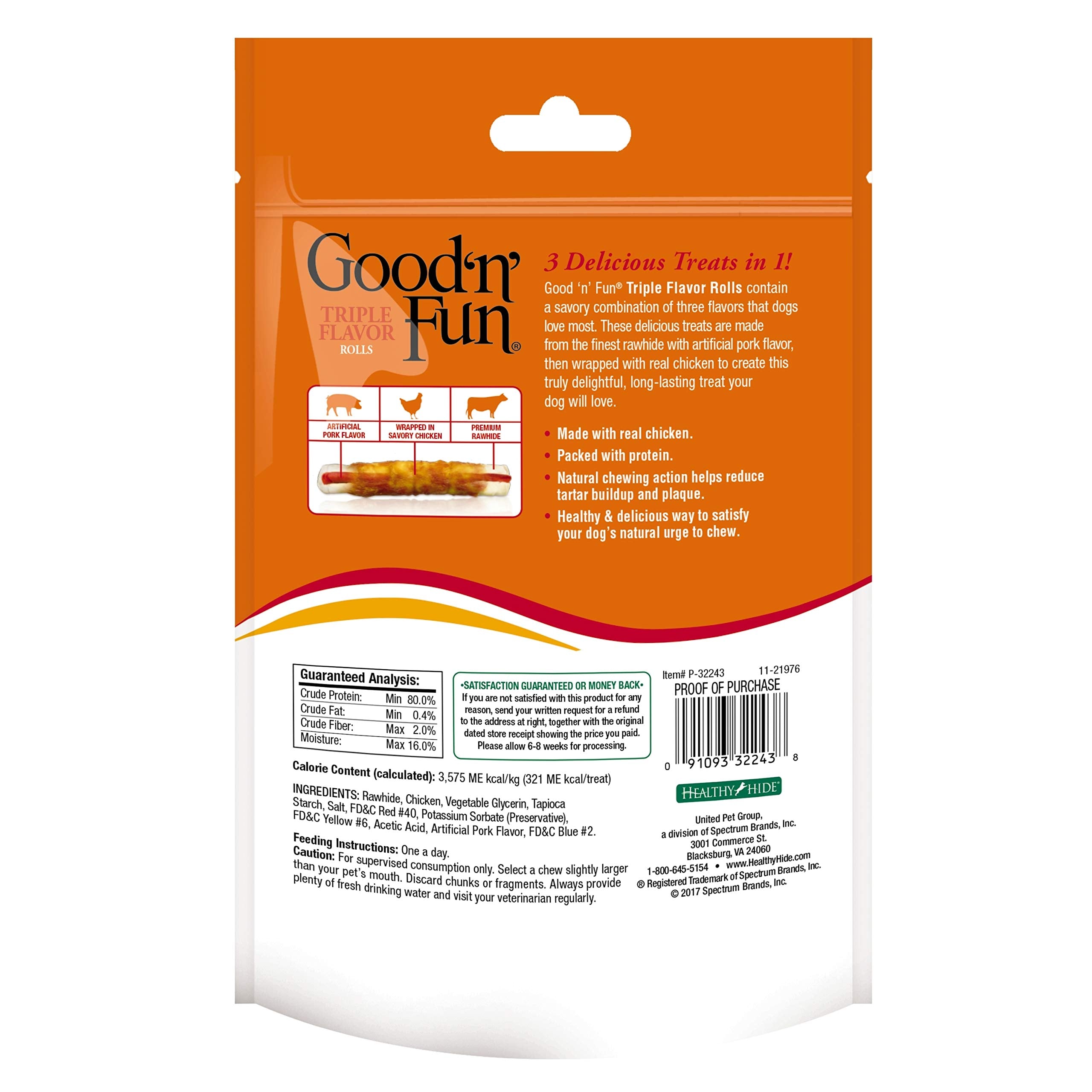 Healthy Hide Good N Fun Triple Flavor Chicken and Beef Hide Rolls