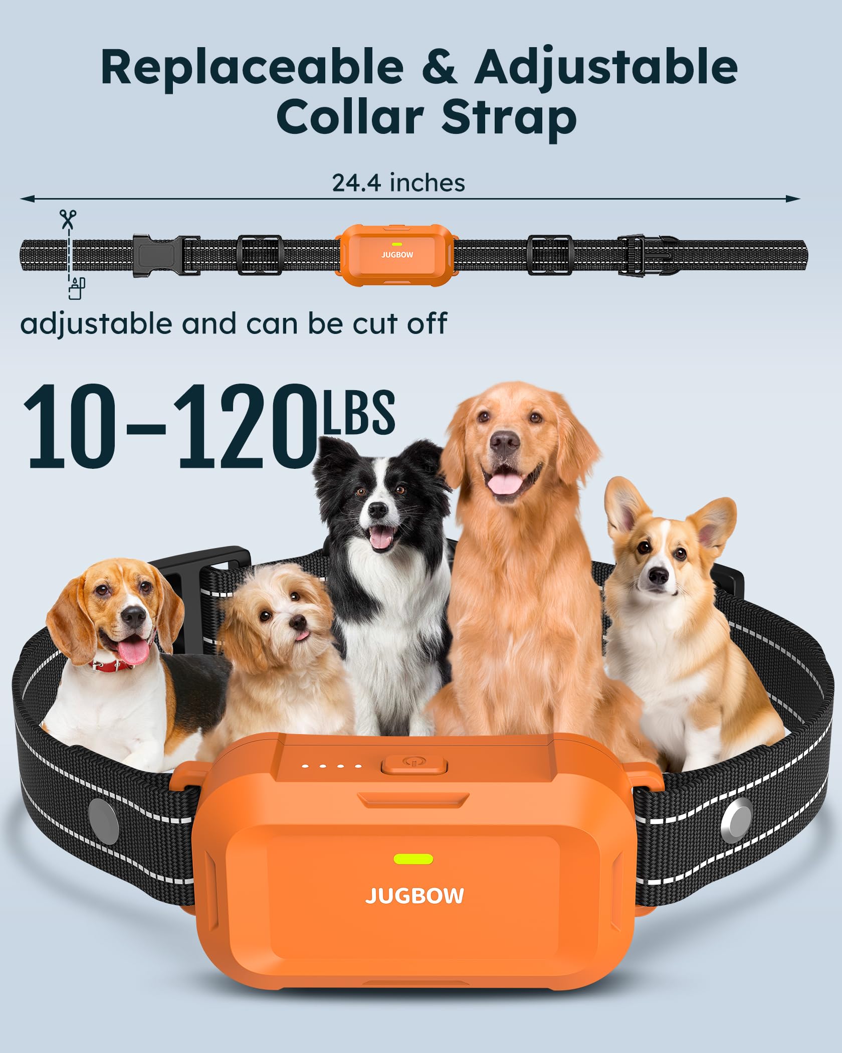 Jugbow Dog Shock Collar 2 Dogs (10-120Lbs) - 4200Ft Dog Training Collar With Remote Control, Ipx8 Waterproof Rechargeable E Coll