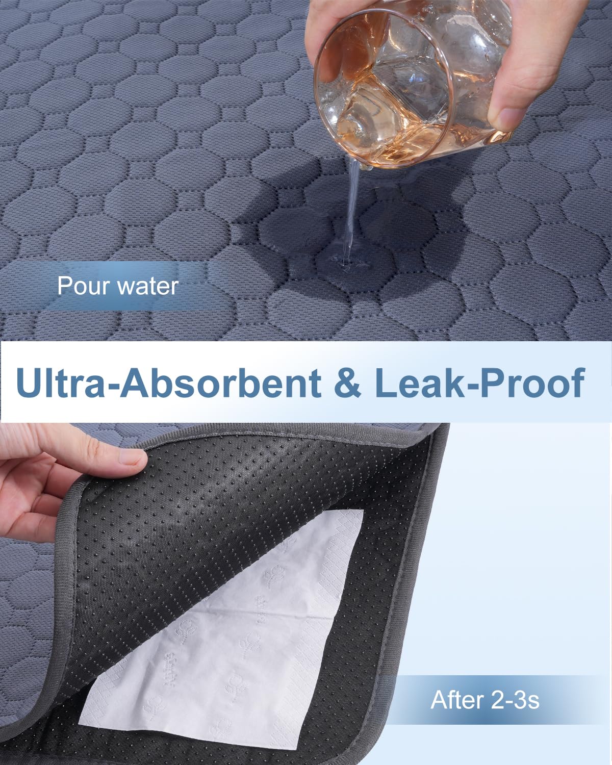 4 Pack 24 X 18 Inch Guinea Pig Cage Absorbent Liner Reusable Waterproof Super Absorbent Guinea Pig Urine Pad Non-Slip Mat For Sm