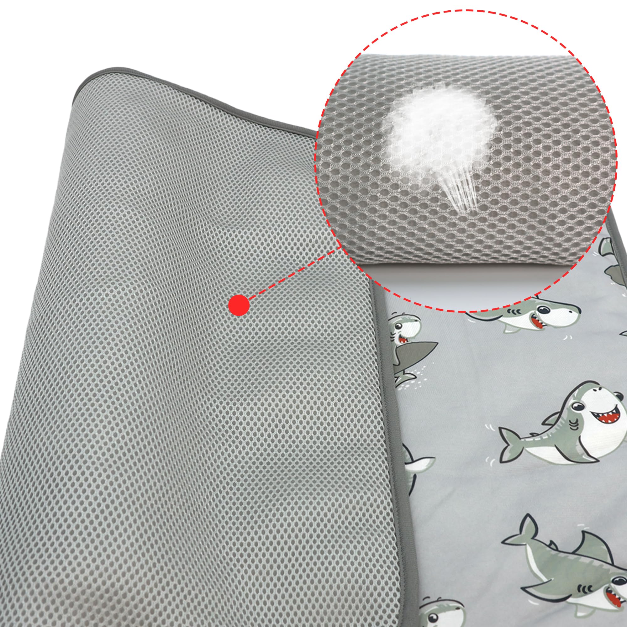 Nacoco Summer Pet Cooling Mat - Cat Dog Cushion Pad Sleeping Cool Sharks Comfortable Soft For Pets Kids And Adults (Grey Shark,