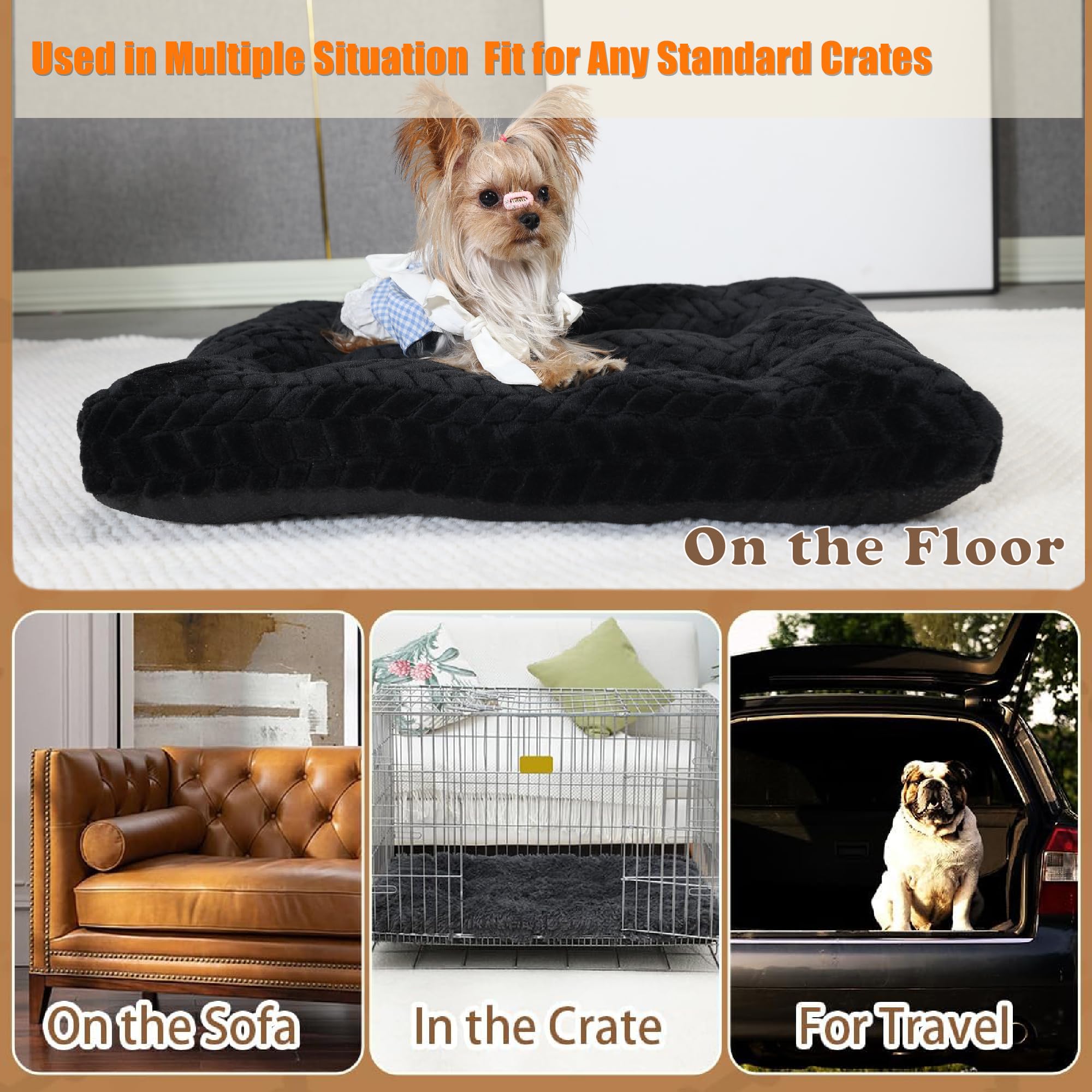 Necesitar Puppy Bed For Small Dogs Crate Pad Washable Ultra Soft Kennel Pad Fit Dog Cages With Anti-Slip 22 Inch Pet Comfy Sleep