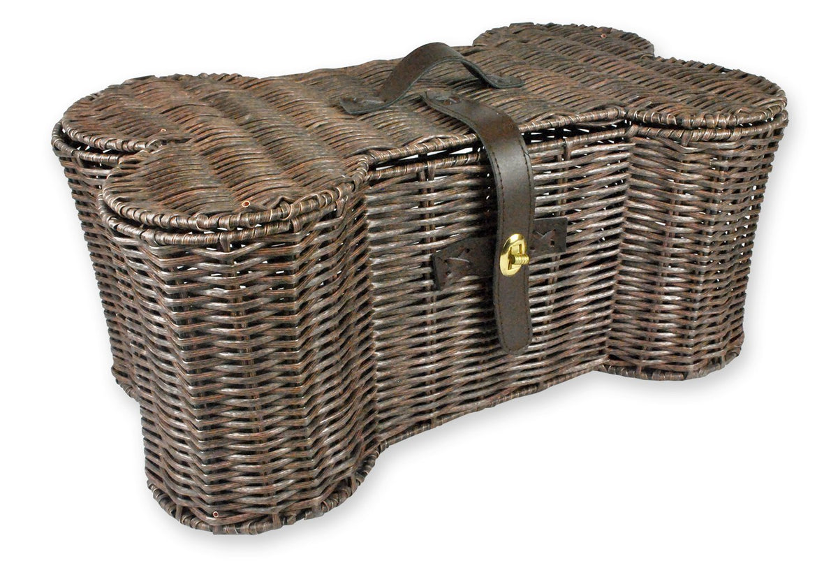 Bone Dry Pet Storage Collection Toy Basket, Small, 17.5x11x7.5&quot;, Brown Plastic Wicker