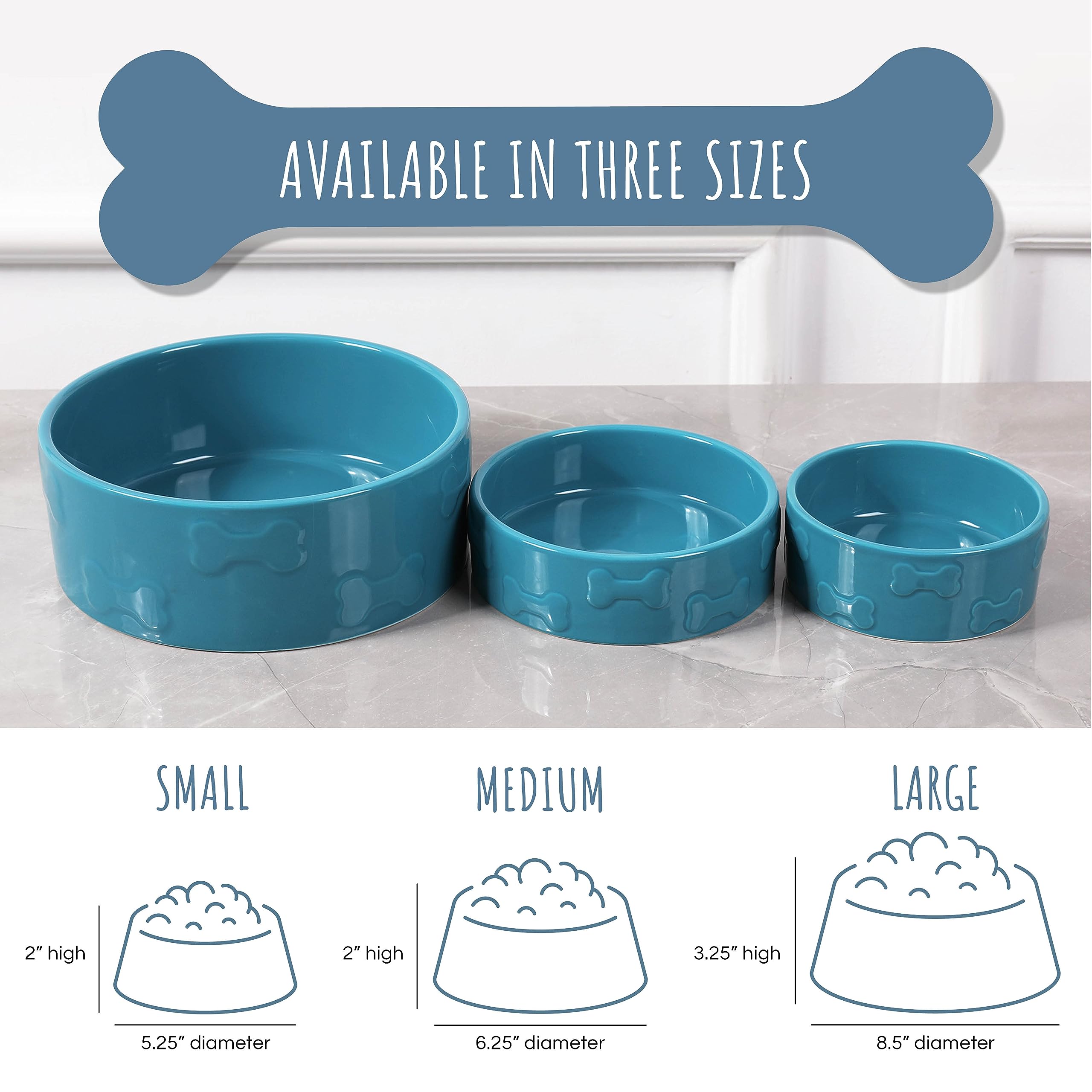Park Life Designs Pet Bowl | Manor (Medium, Azure)