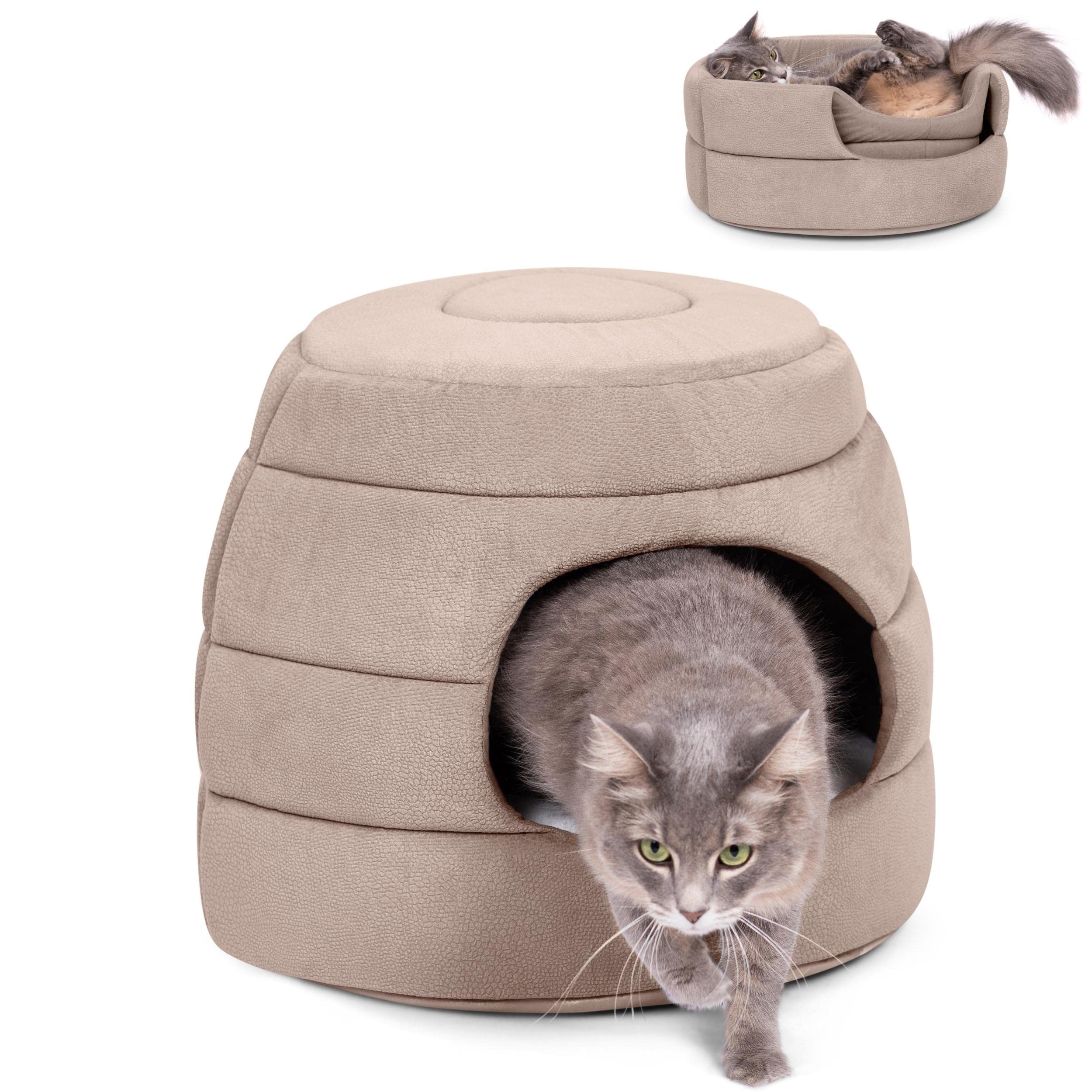 Birdrock Home 2 In 1 Pet Bed For Cats Or Small Dogs - Cozy Cat Cave Or Plush Dog Bed - Indoor Teepee House For Pets (15 Inch Wid