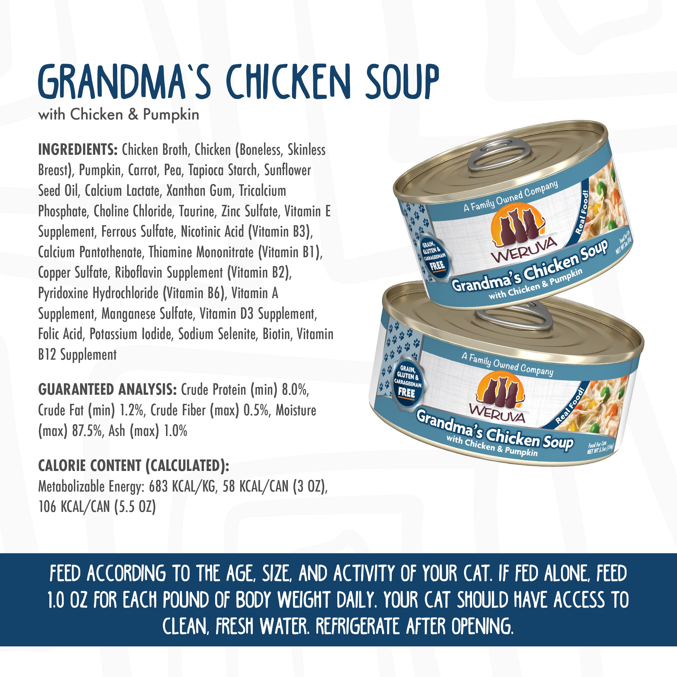 Weruva Classic Cat Food, Grandma?S Chicken Soup with Chicken Breast & Veggies, 5.5Oz Can (Pack of 24)